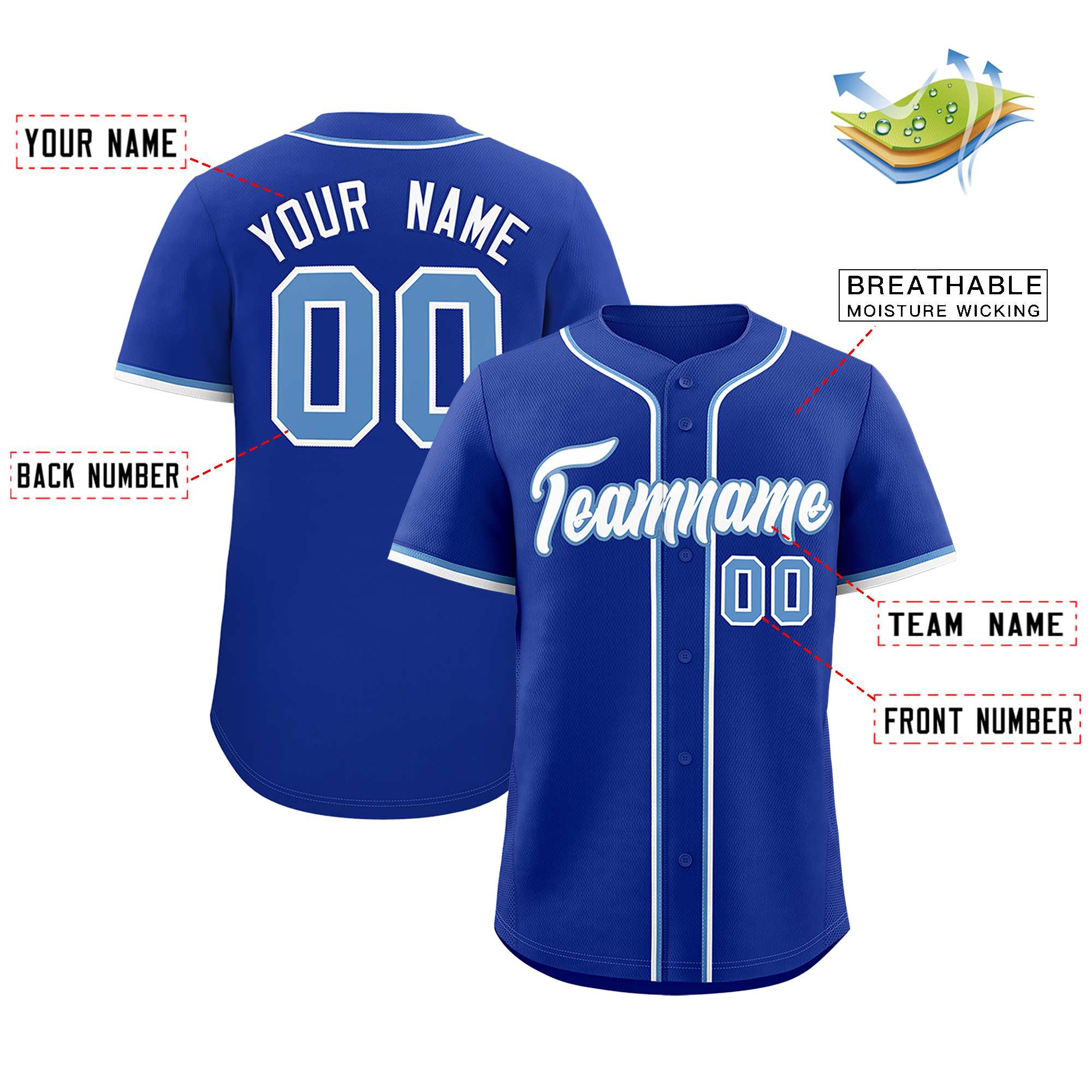 Custom Royal Classic Style Authentic Baseball Jersey| KXKSHOP