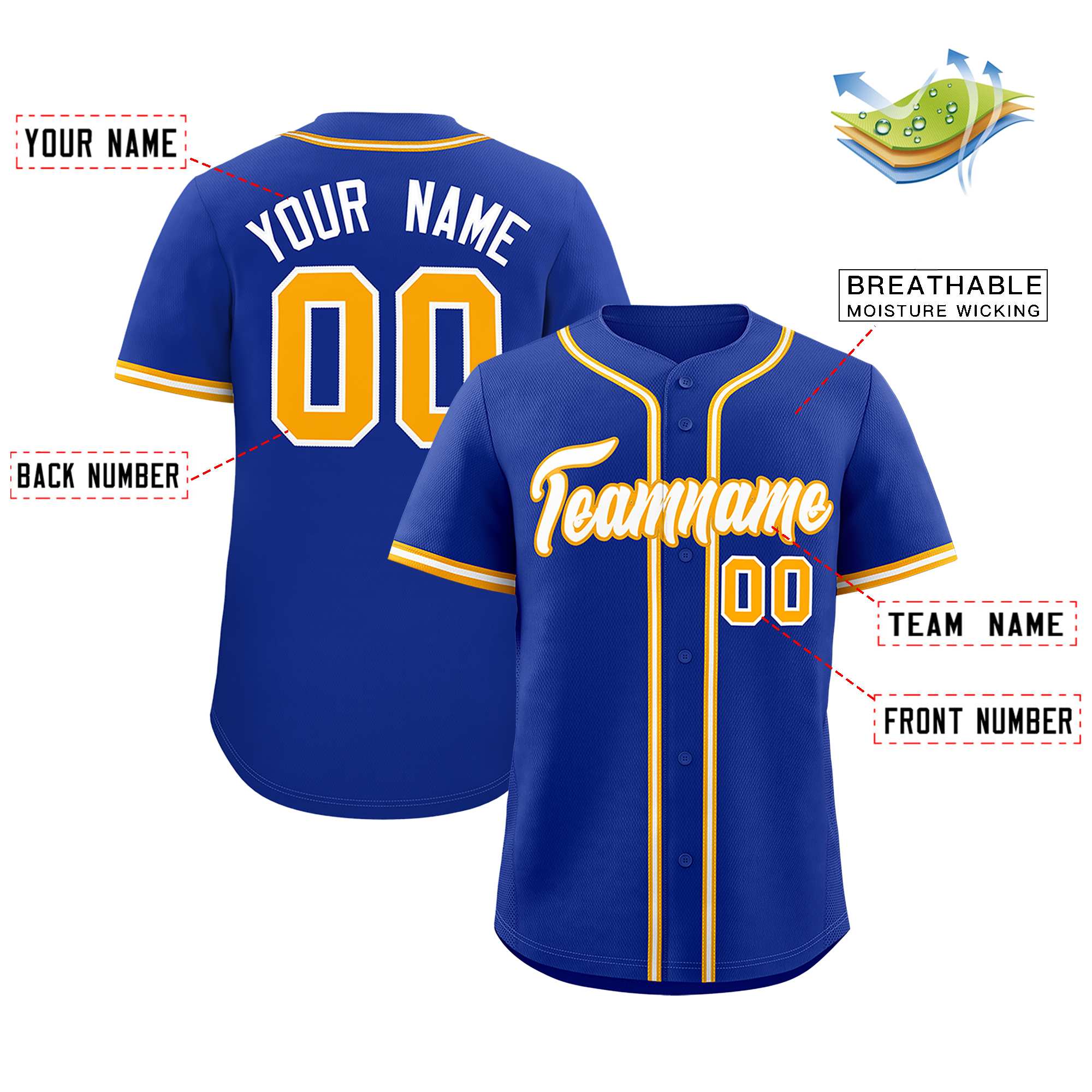 Custom Royal Classic Style Authentic Baseball Jersey| KXKSHOP