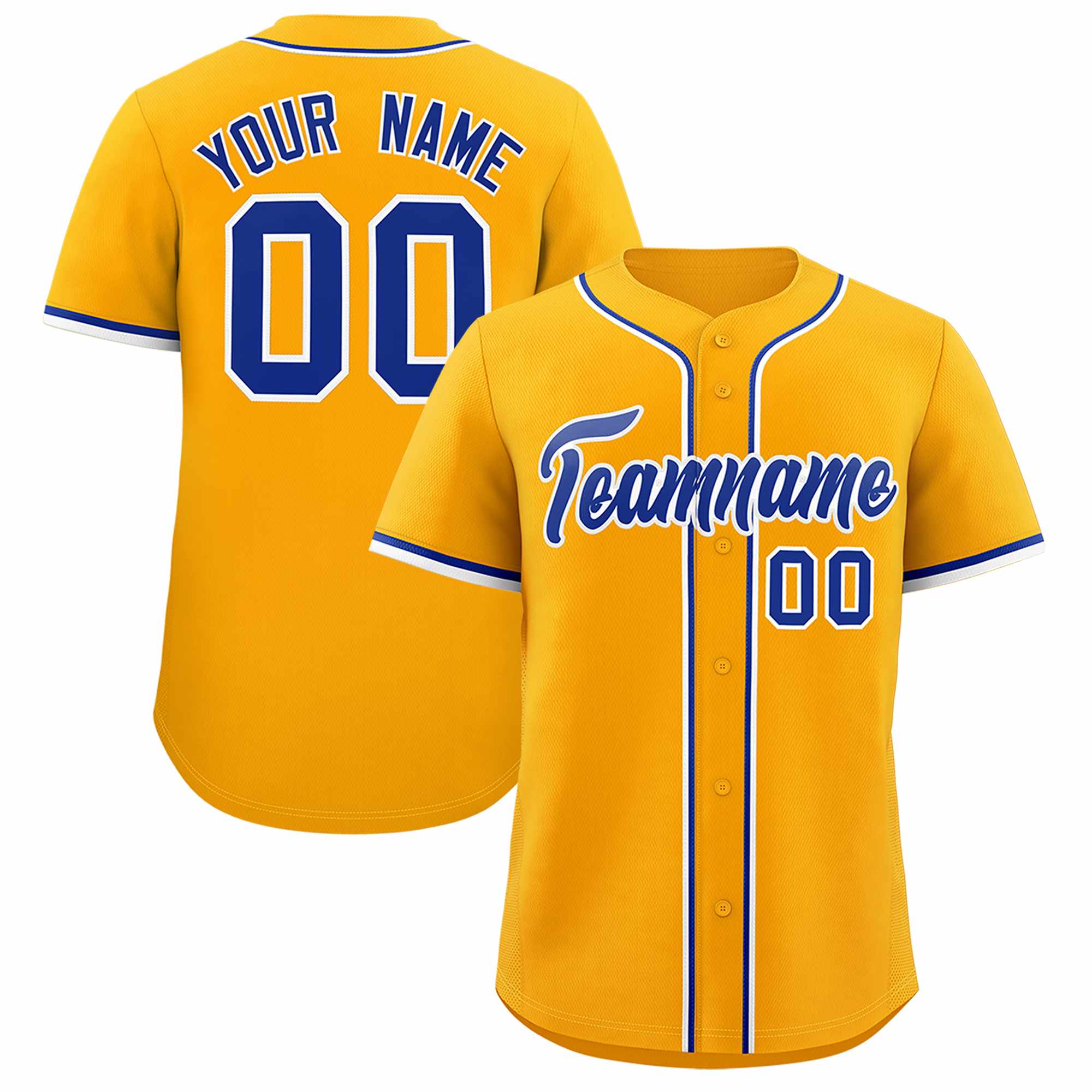 Custom Yellow Classic Style Authentic Baseball Jersey| KXKSHOP