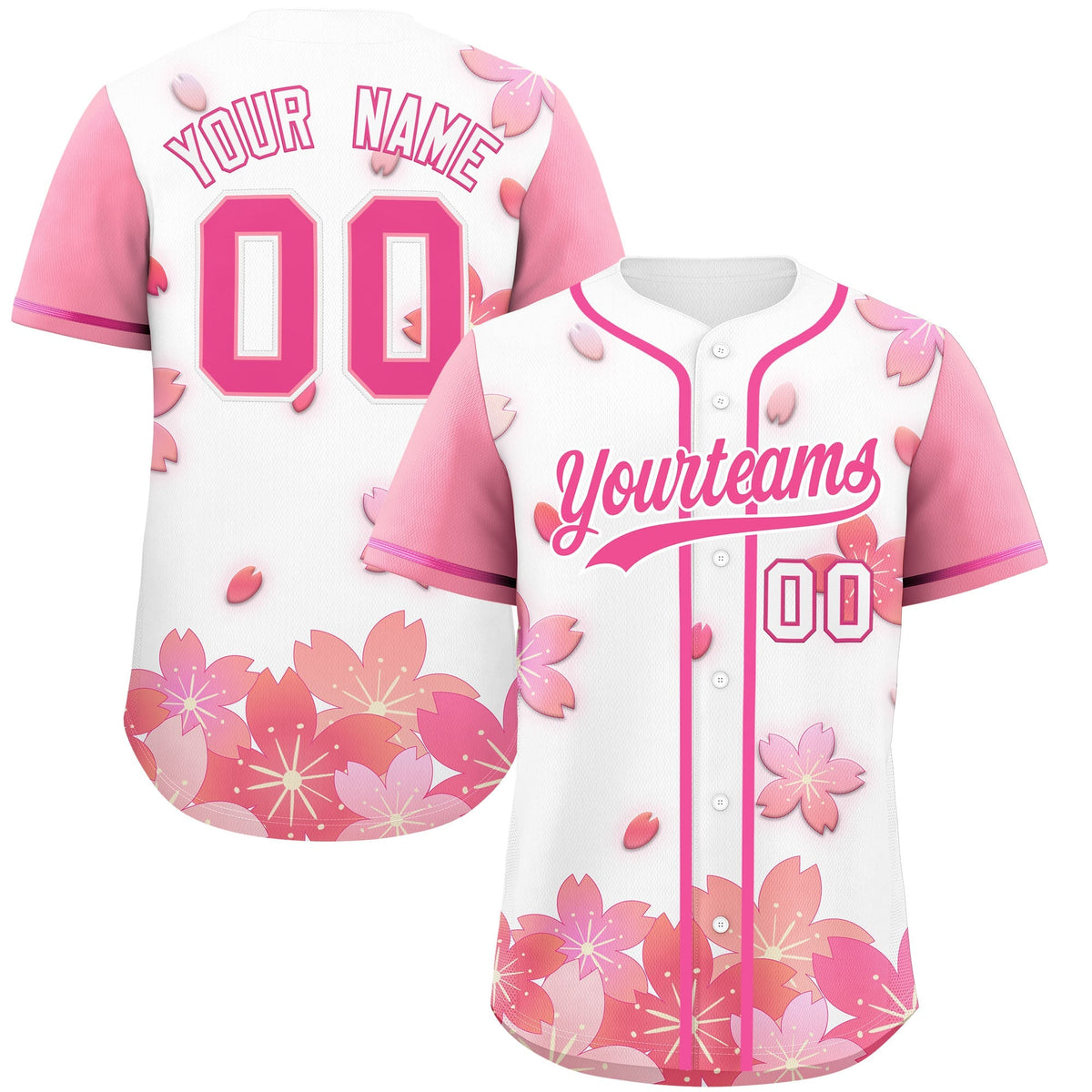 Custom White Pink Gradient Fashion Elastic Baseball Jersey| KXKSHOP