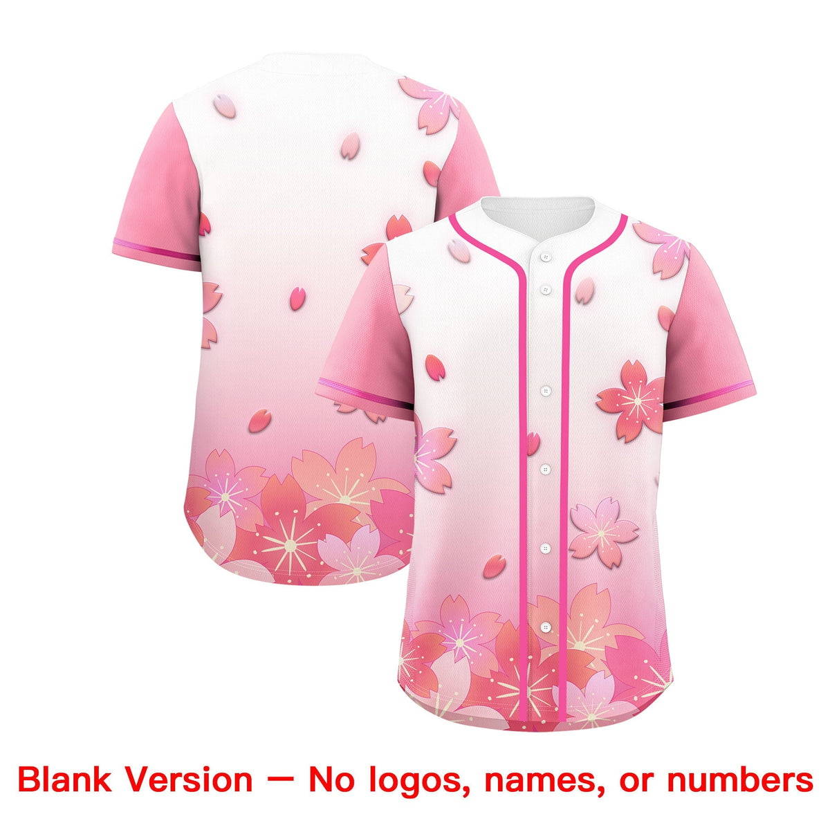 Custom White Pink Gradient Fashion Elastic Baseball Jersey| KXKSHOP