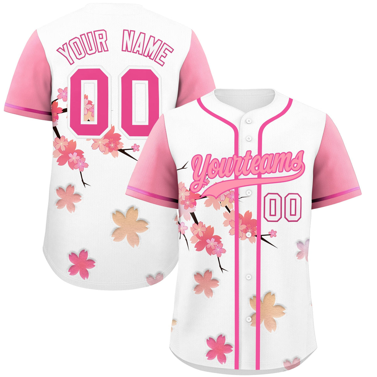 Custom White pink Gradient Fashion Elastic Baseball Jersey| KXKSHOP