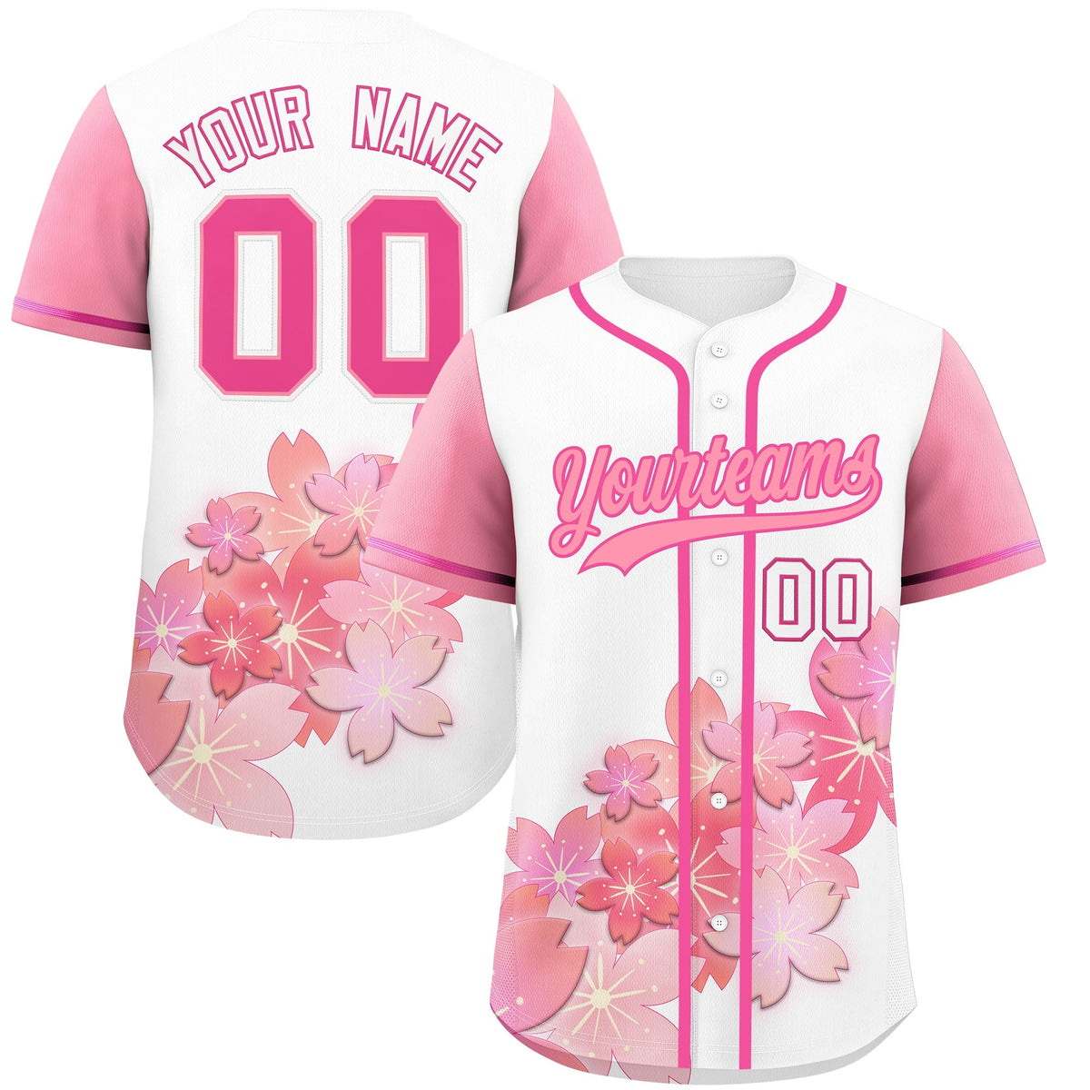 Custom White Pink Gradient Fashion Elastic Baseball Jersey| KXKSHOP