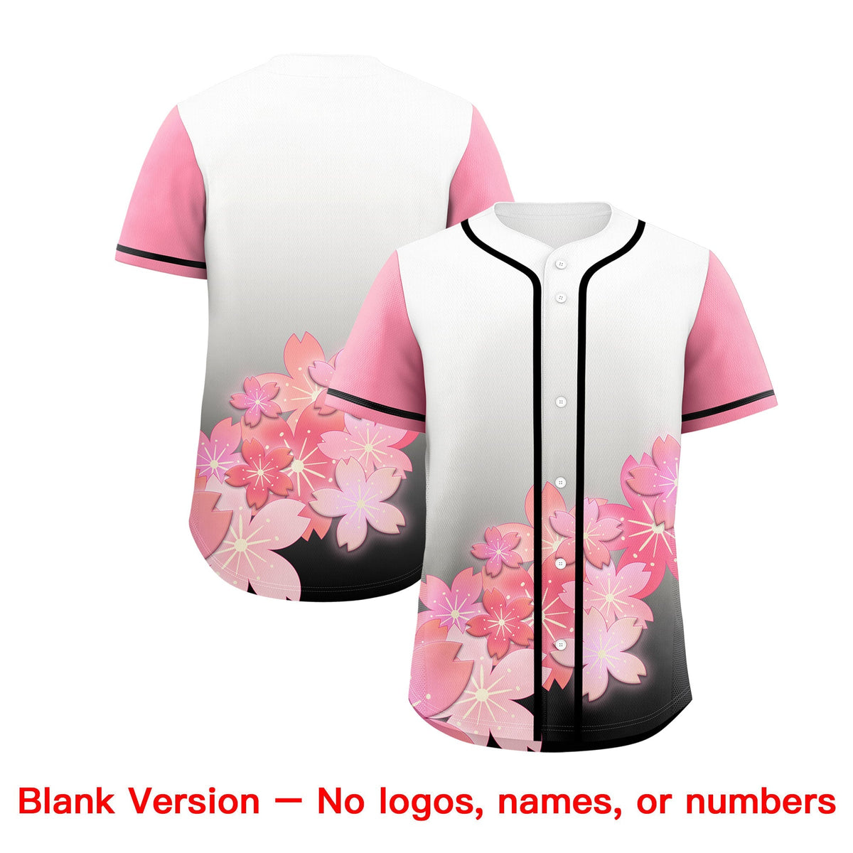 Custom Black Pink Gradient Fashion Elastic Baseball Jersey| KXKSHOP