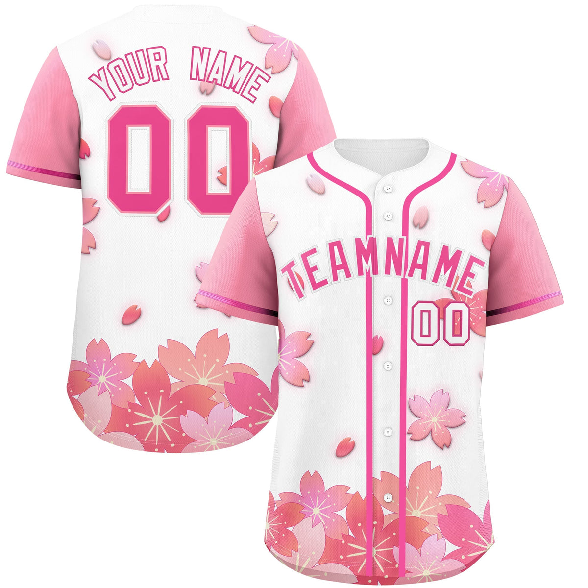 Custom White Pink Gradient Fashion Elastic Baseball Jersey| KXKSHOP