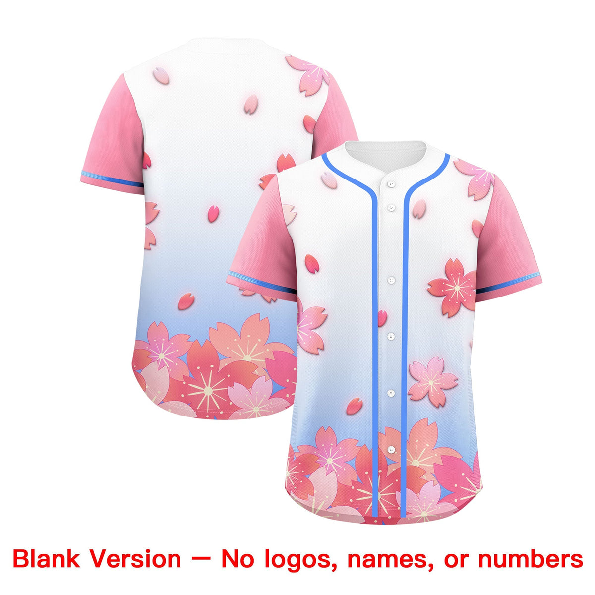 Custom Blue Pink Gradient Fashion Elastic Baseball Jersey| KXKSHOP