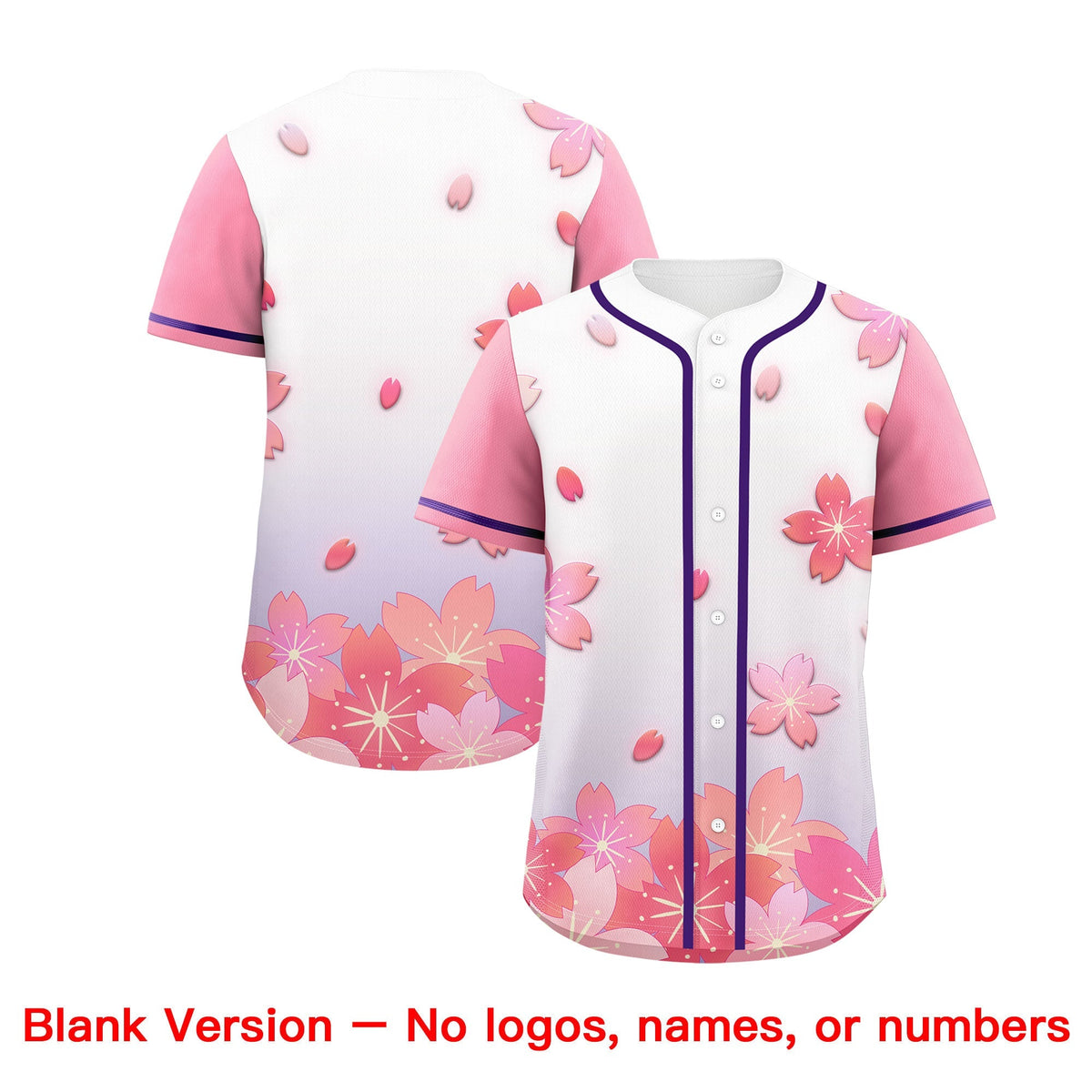 Custom Purple Pink Gradient Fashion Elastic Baseball Jersey| KXKSHOP