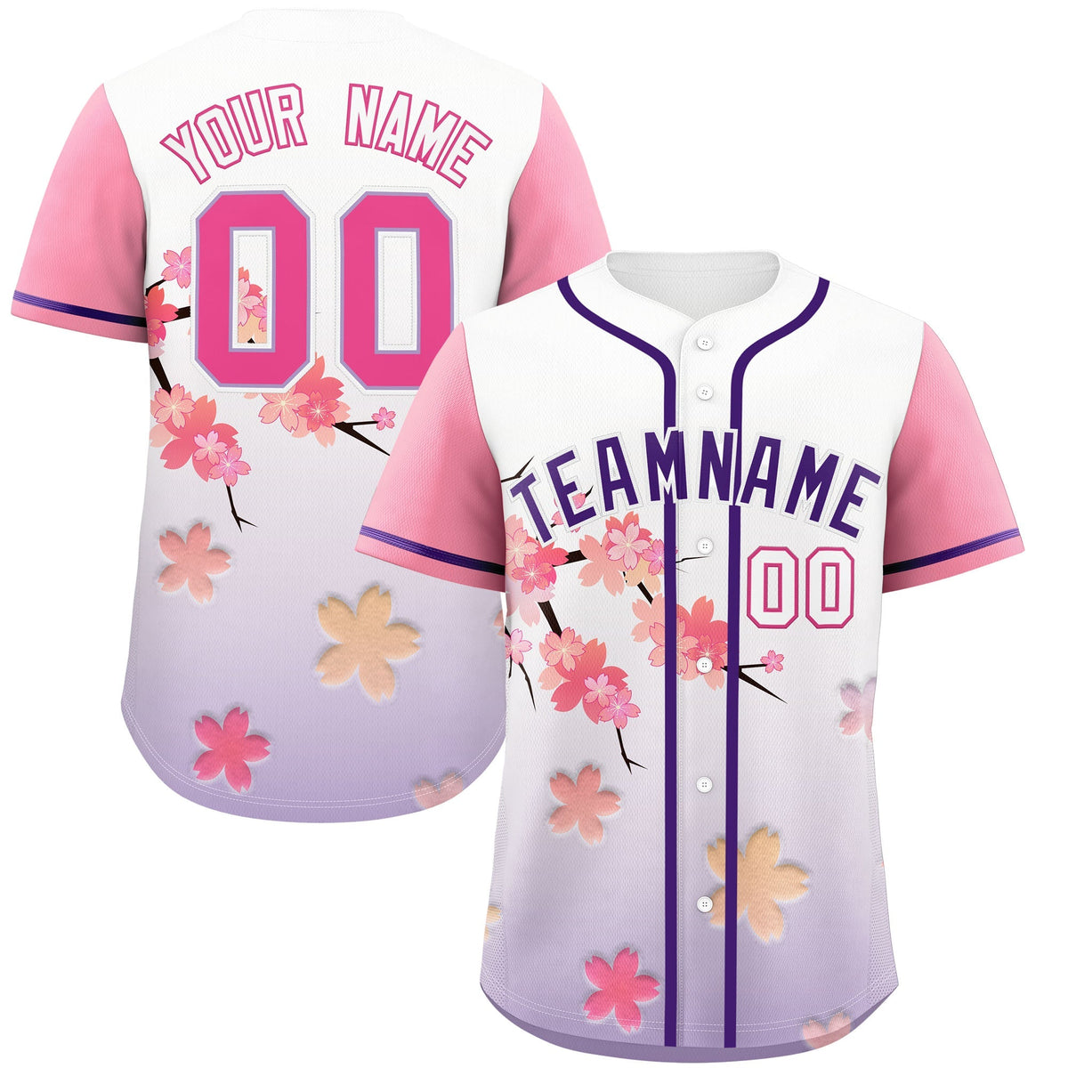 Custom Purple P Gradient Fashion Elastic Baseball Jersey| KXKSHOP