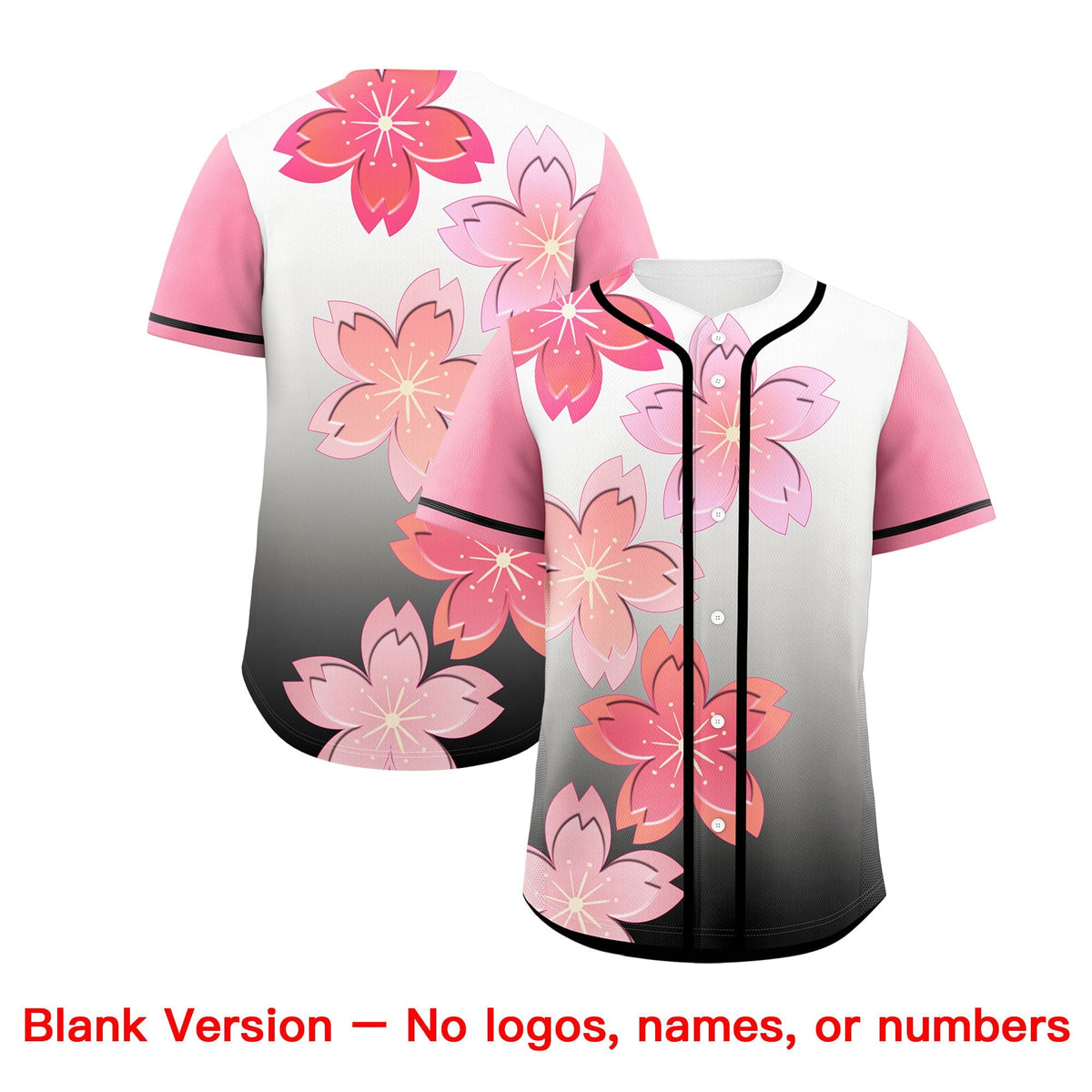 Custom Black Pink Gradient Fashion Elastic Baseball Jersey| KXKSHOP