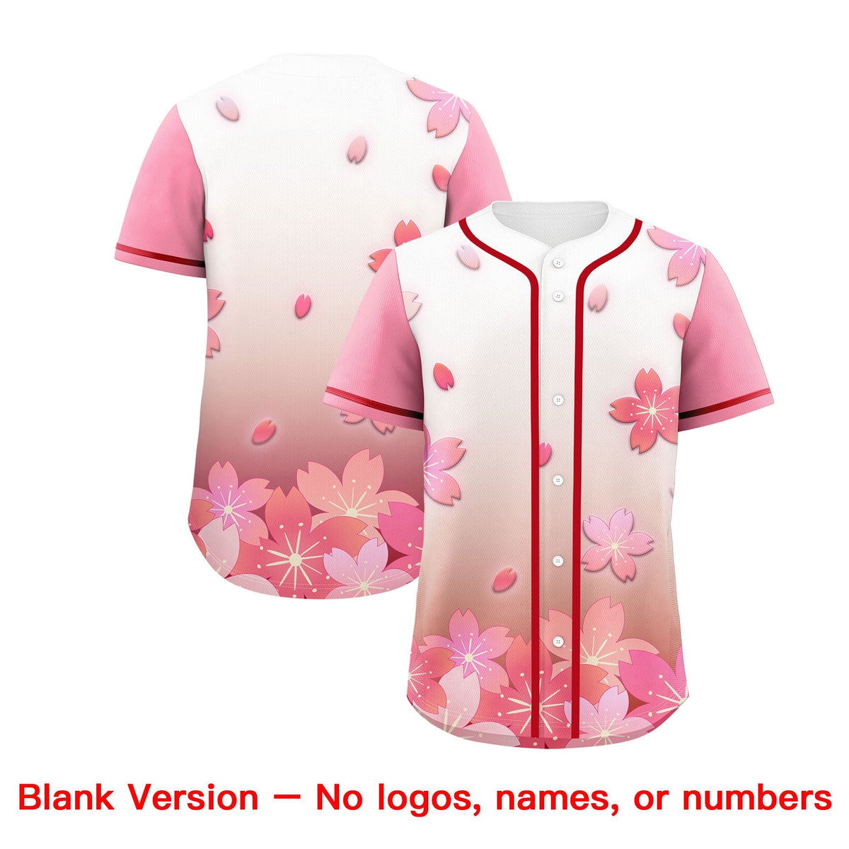 Custom Red Pink Gradient Fashion Elastic Baseball Jersey| KXKSHOP