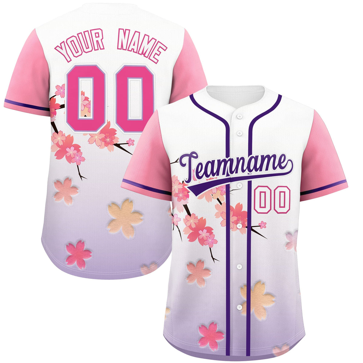 Custom Purple P Gradient Fashion Elastic Baseball Jersey| KXKSHOP