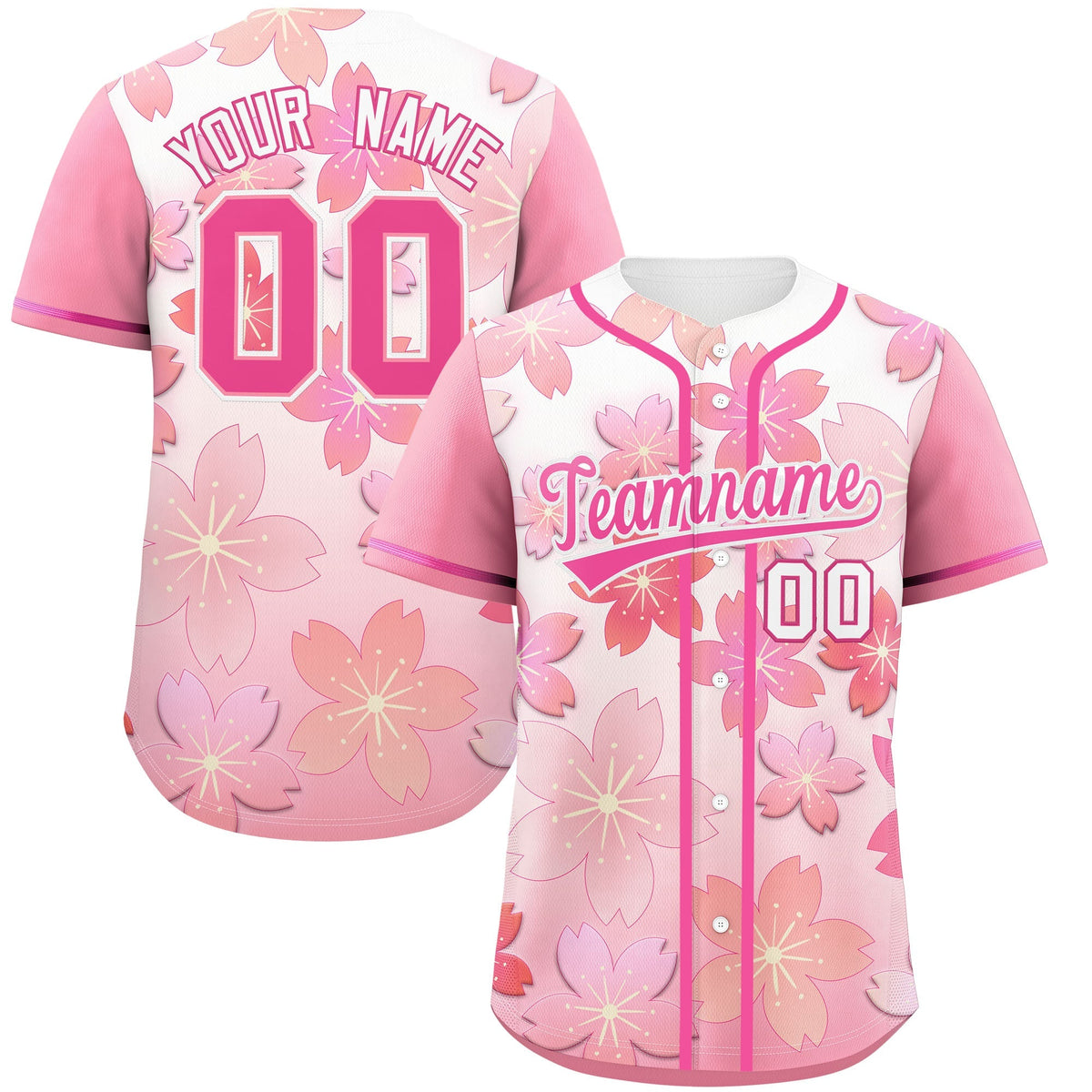 Custom Pink Gradient Fashion Elastic Baseball Jersey| KXKSHOP