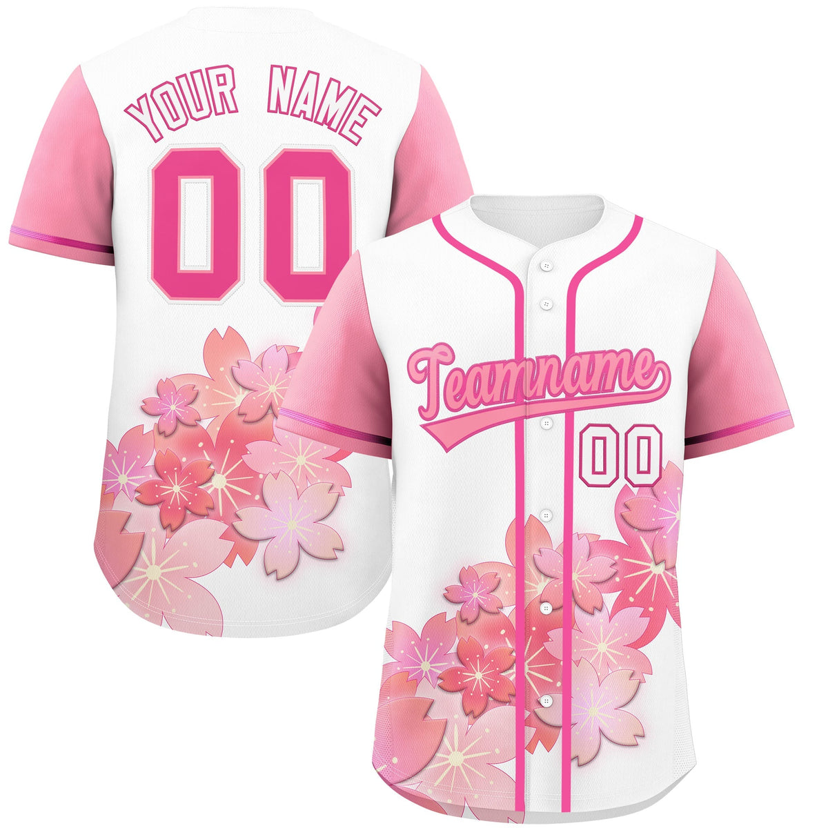 Custom White Pink Gradient Fashion Elastic Baseball Jersey| KXKSHOP