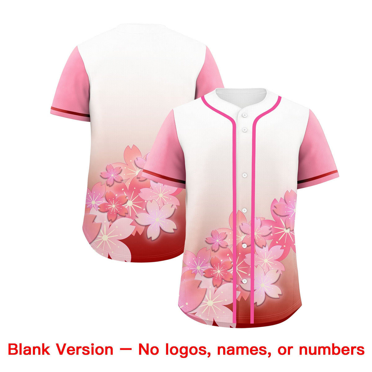 Custom pink Red Gradient Fashion Elastic Baseball Jersey| KXKSHOP