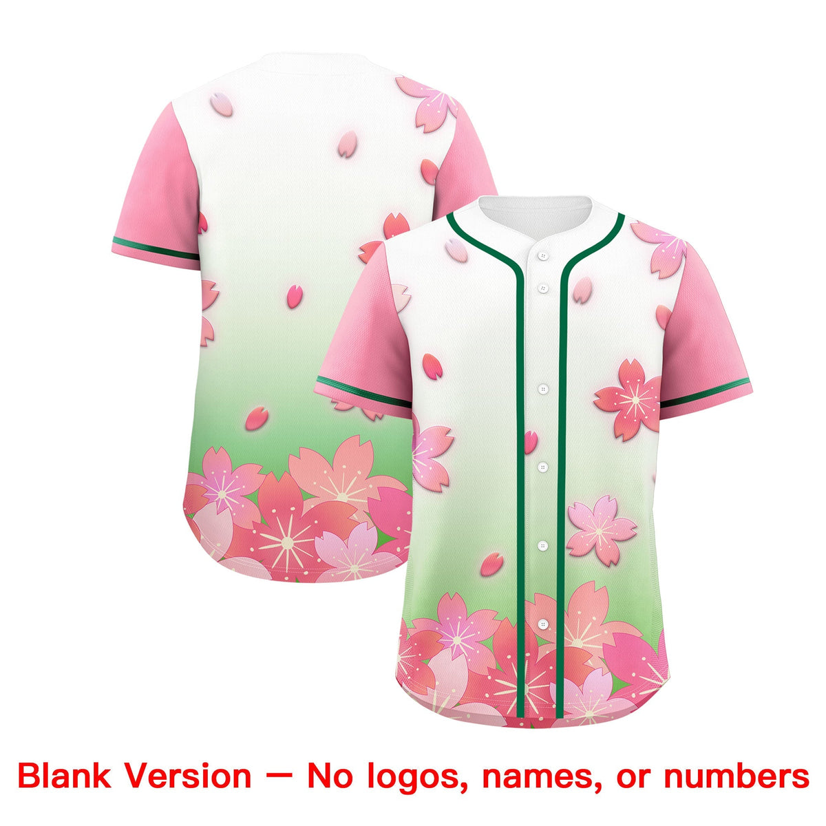 Custom Light Green Pink Gradient Fashion Elastic Baseball Jersey| KXKSHOP