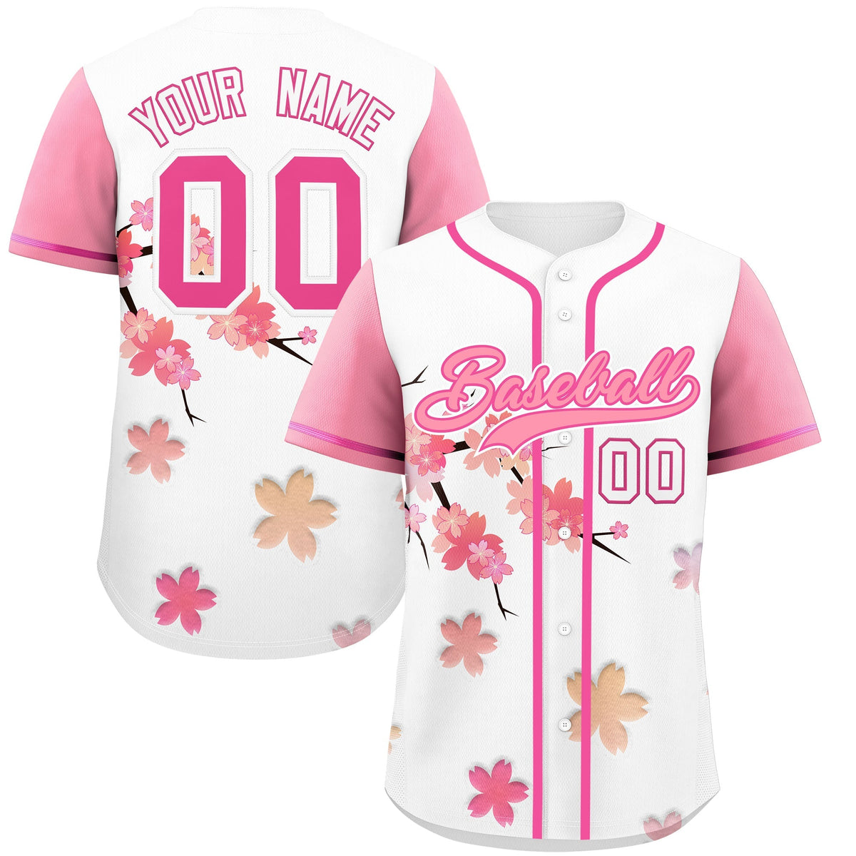 Custom White pink Gradient Fashion Elastic Baseball Jersey| KXKSHOP