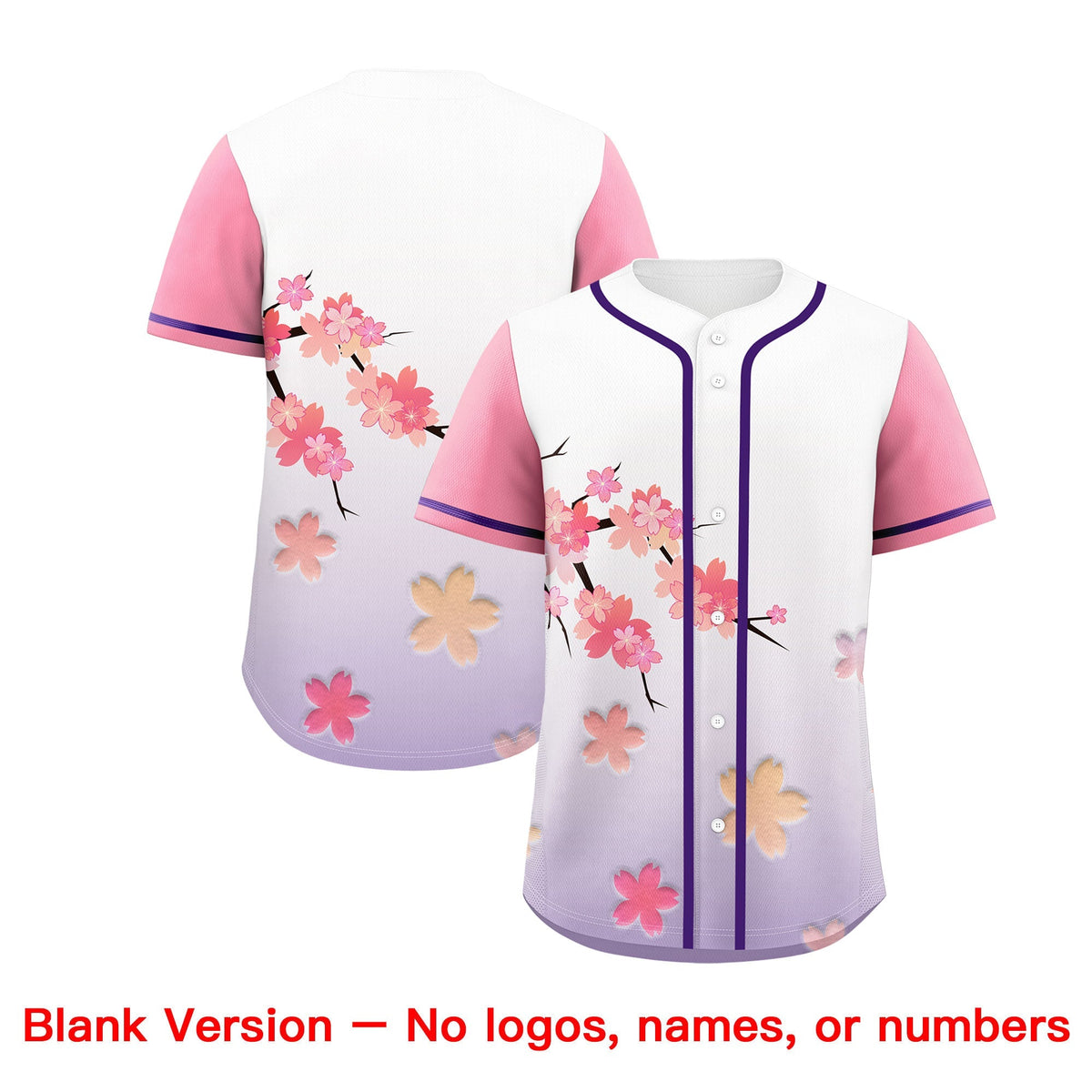 Custom Purple P Gradient Fashion Elastic Baseball Jersey| KXKSHOP