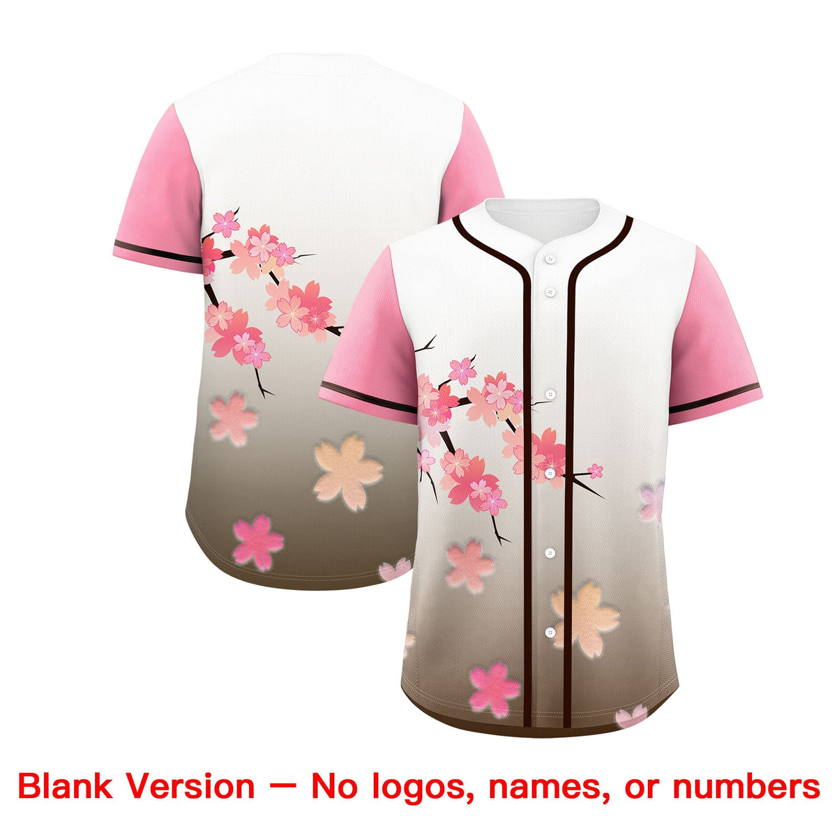 Custom Pink Seal Brown Gradient Fashion Elastic Baseball Jersey| KXKSHOP