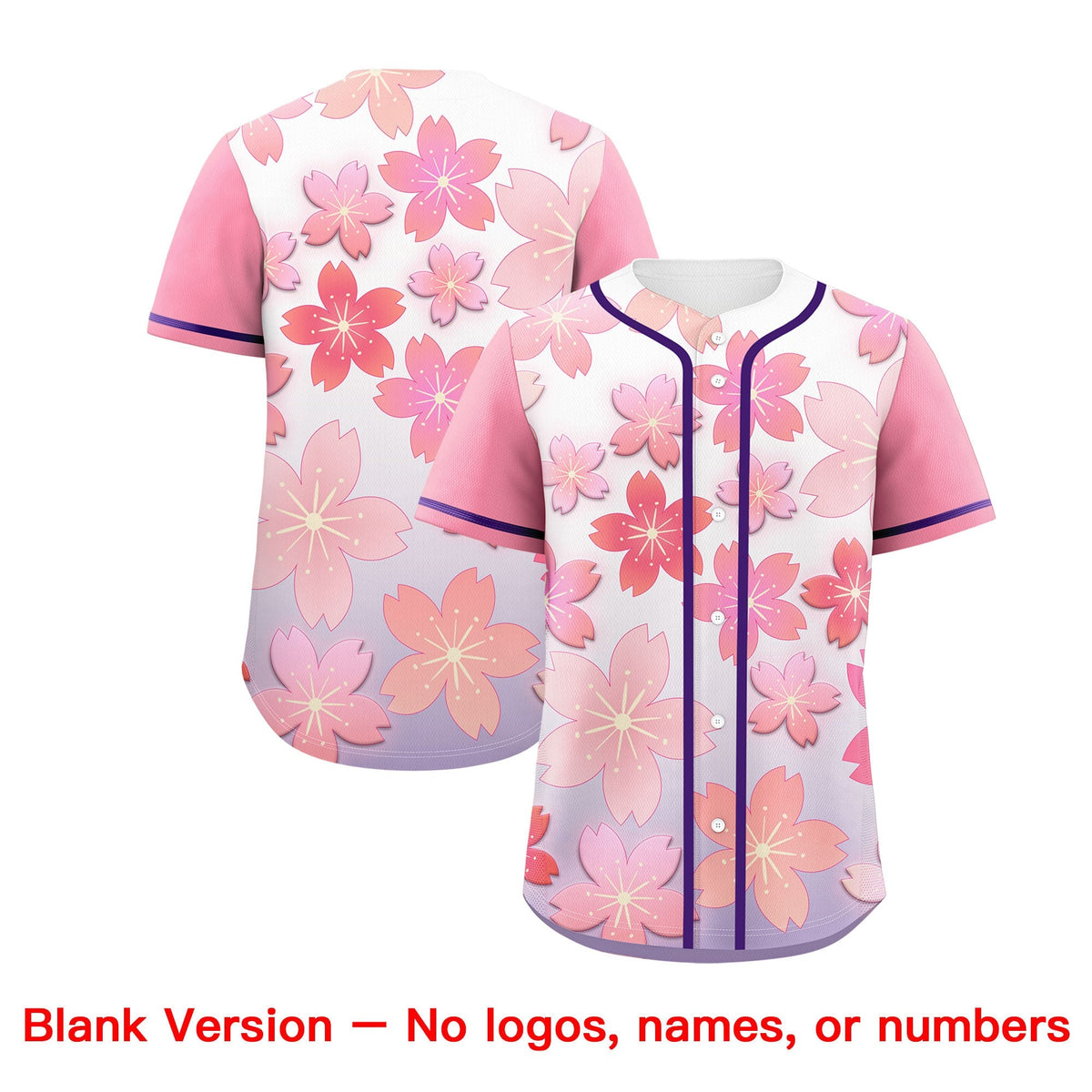 Custom Light Purple Pink Gradient Fashion Elastic Baseball Jersey| KXKSHOP