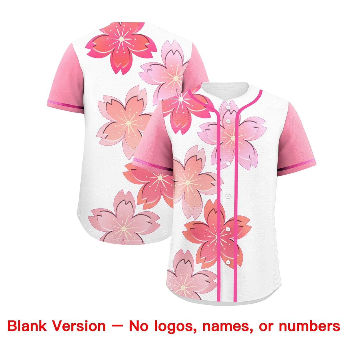Custom White Pink Gradient Fashion Elastic Baseball Jersey| KXKSHOP