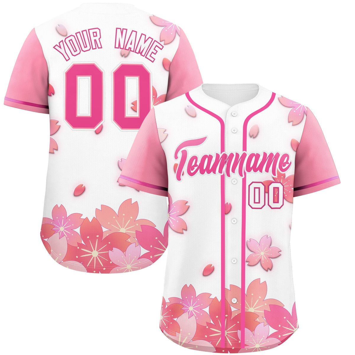 Custom White Pink Gradient Fashion Elastic Baseball Jersey| KXKSHOP