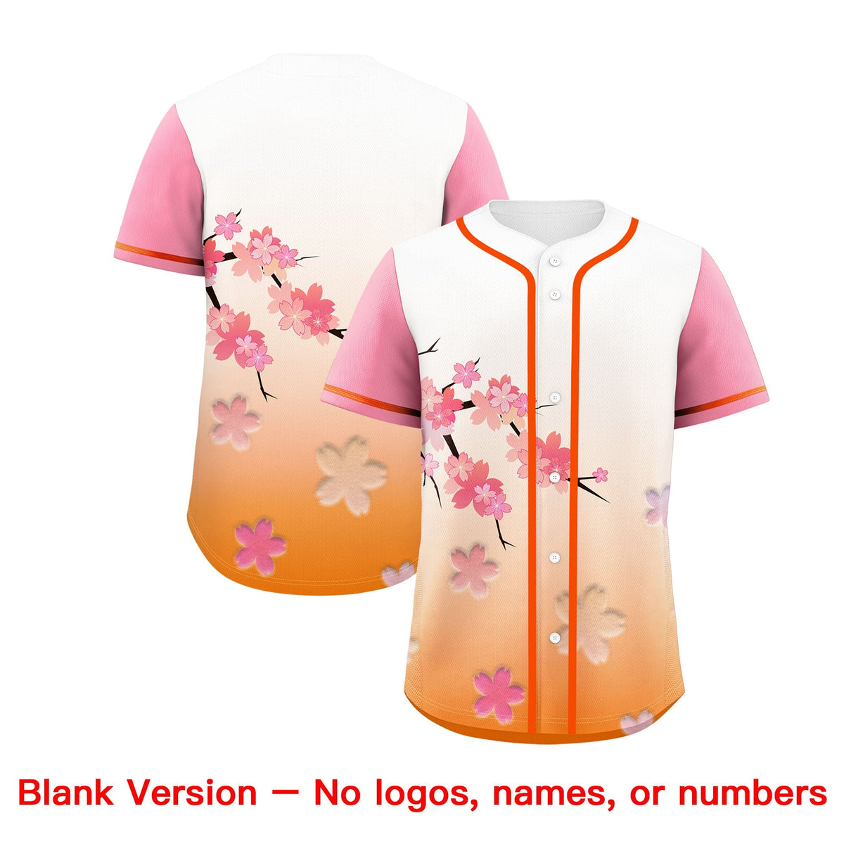 Custom Gold Orange Pink Gradient Fashion Elastic Baseball Jersey| KXKSHOP
