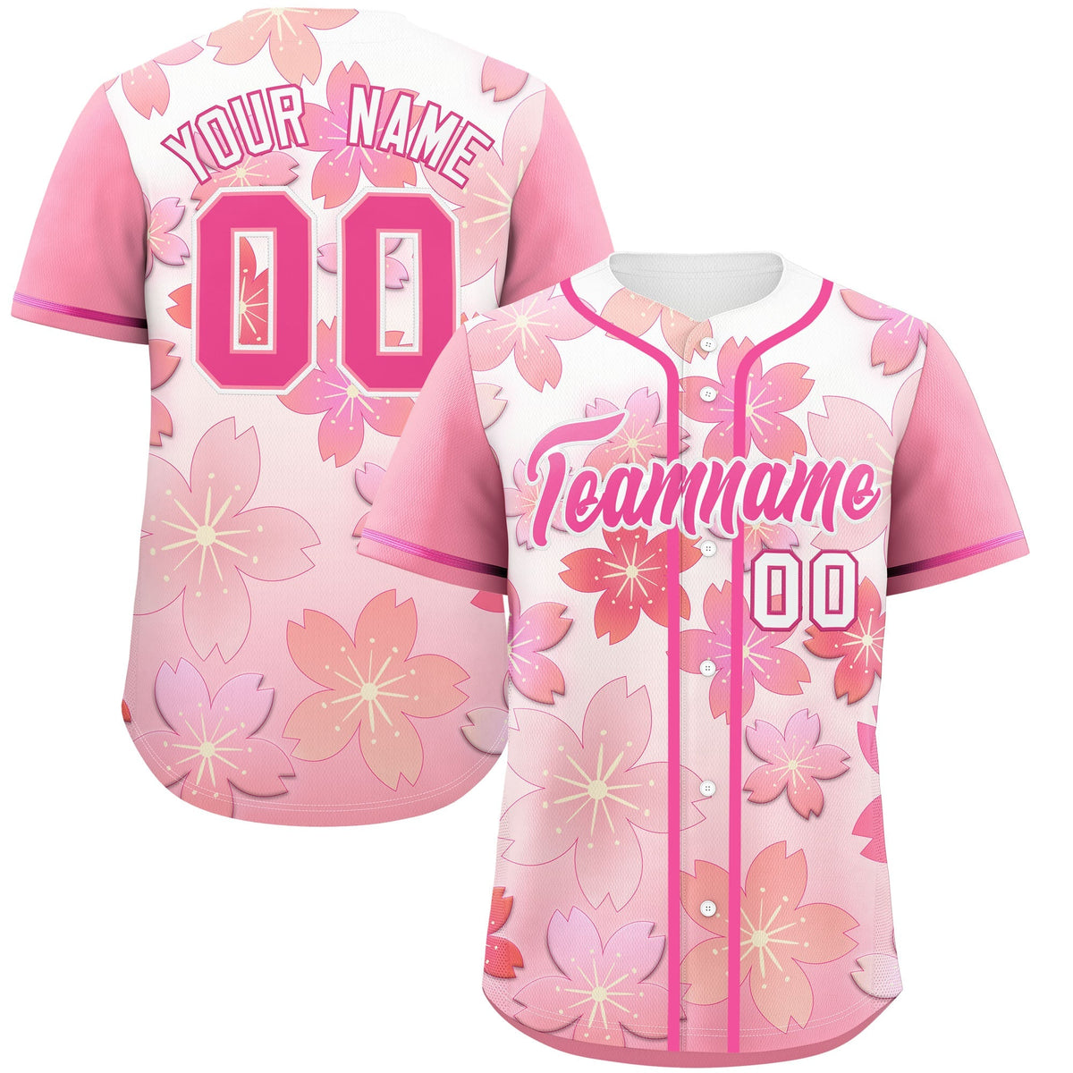 Custom Pink Gradient Fashion Elastic Baseball Jersey| KXKSHOP