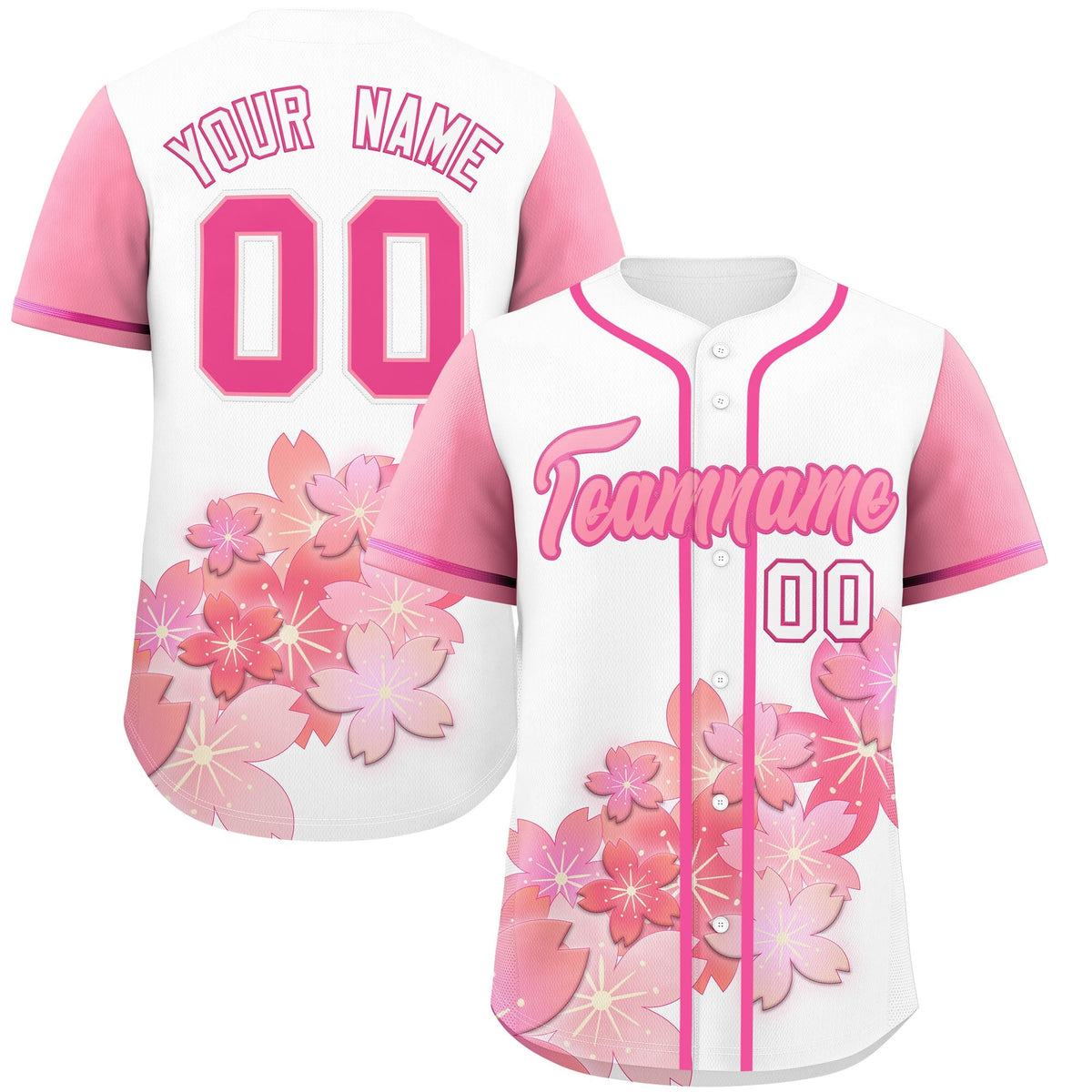 Custom White Pink Gradient Fashion Elastic Baseball Jersey| KXKSHOP