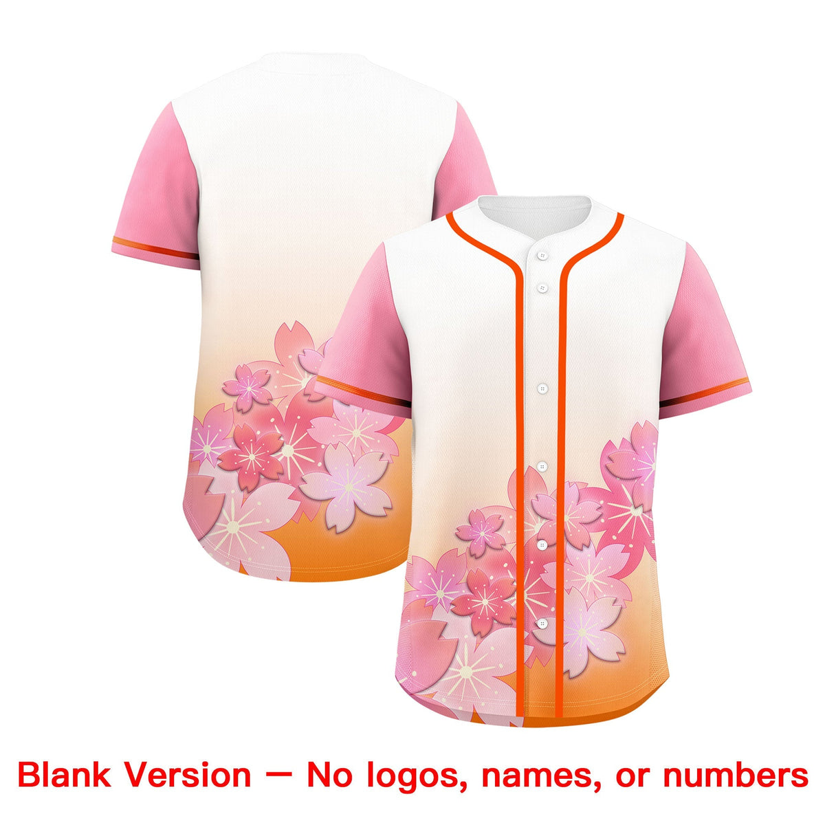 Custom Gold Orange Pink Gradient Fashion Elastic Baseball Jersey| KXKSHOP