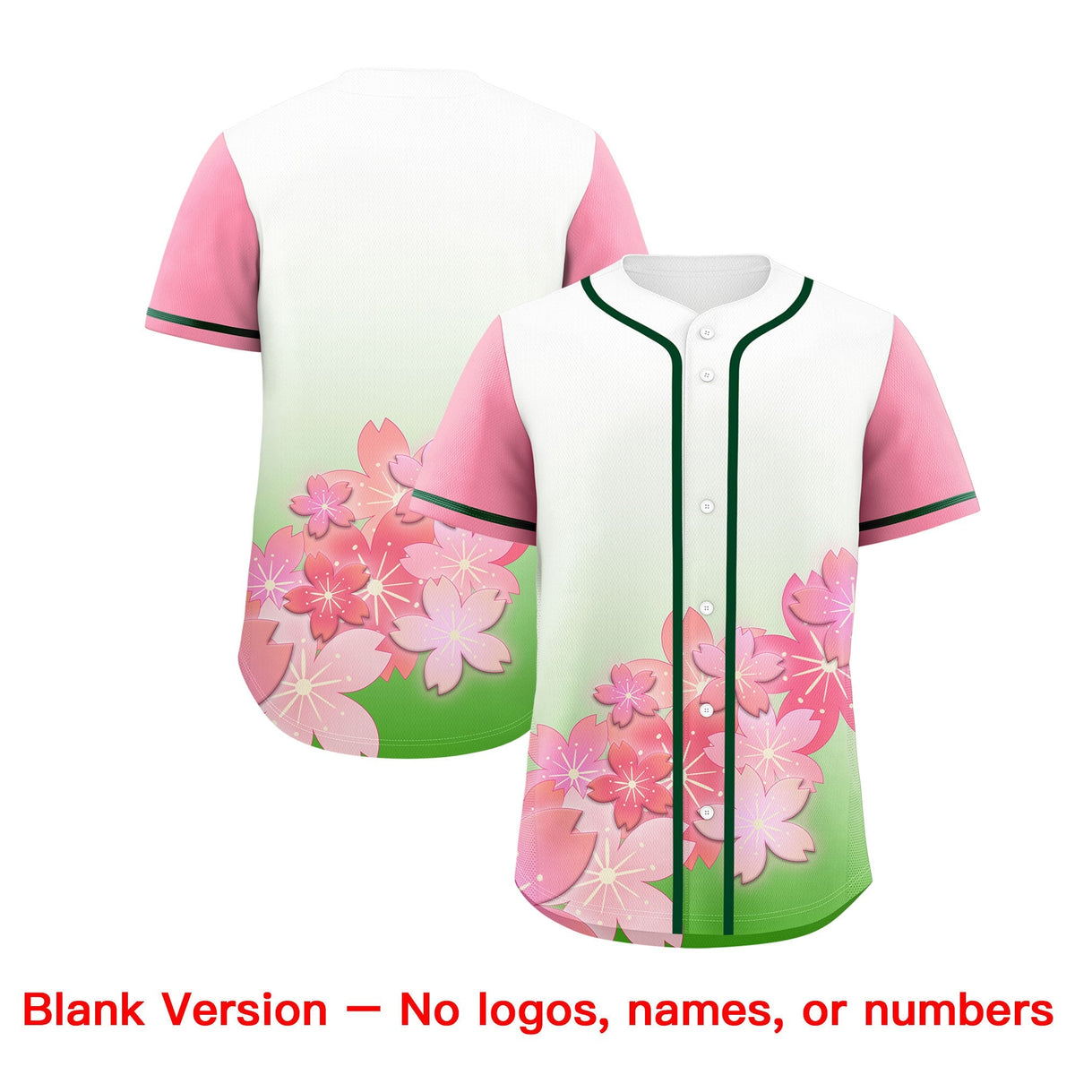 Custom Light Green Pink Gradient Fashion Elastic Baseball Jersey| KXKSHOP