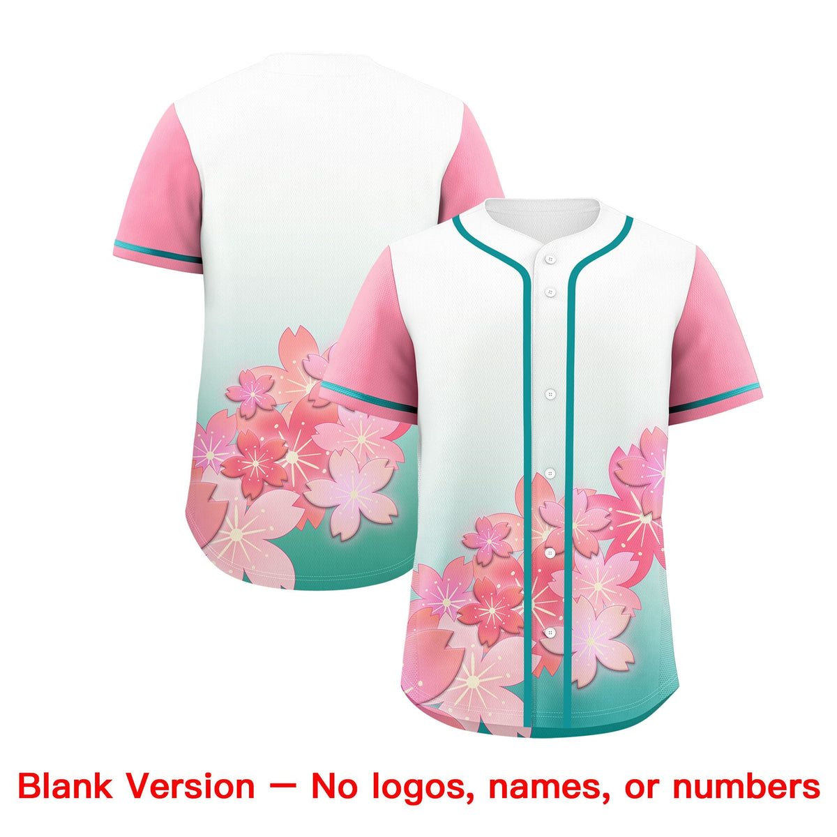 Custom Aqua Pink Gradient Fashion Elastic Baseball Jersey| KXKSHOP