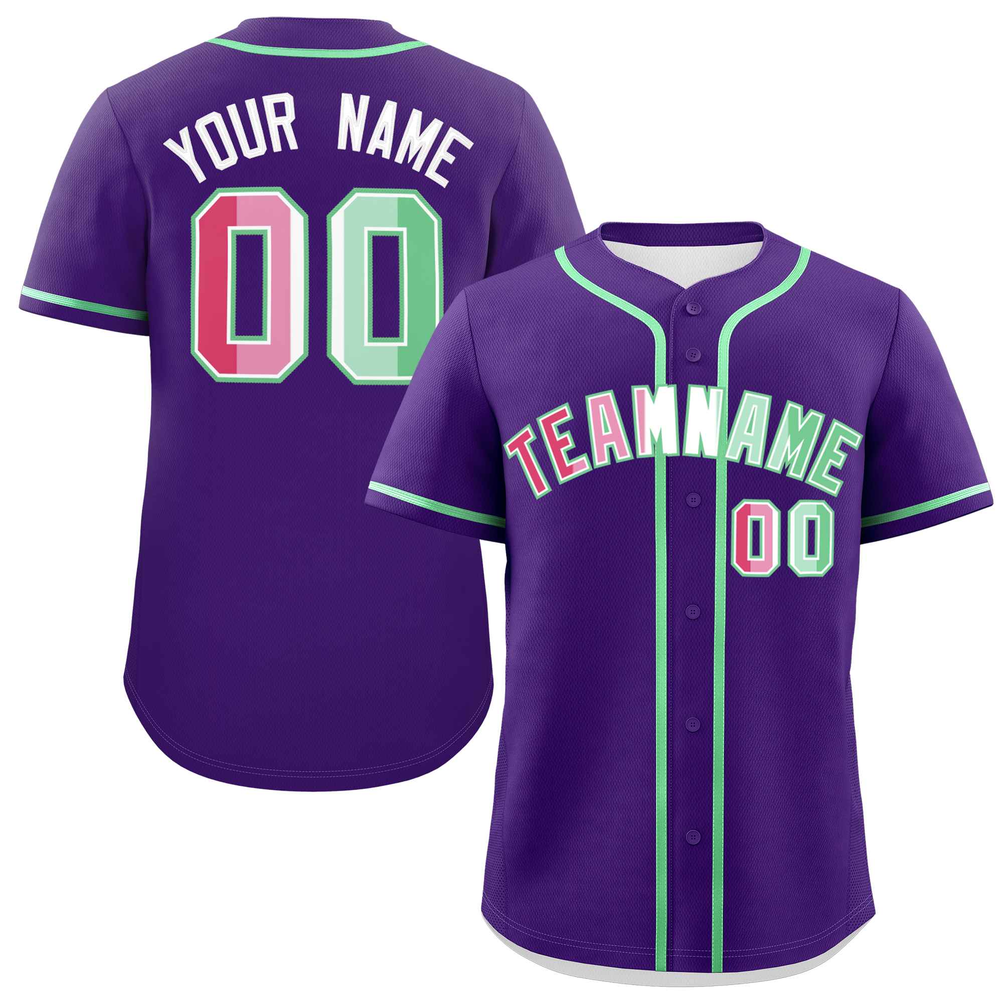 Custom Purple Abrosexual For Pride Month Classic Style Authentic Baseball Jersey