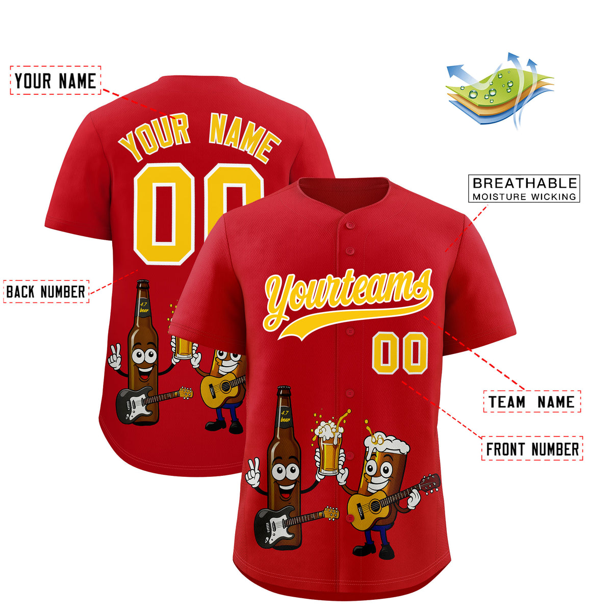 Custom Red Personalized Team Shirts for Parties &amp; Training | KXKSHOP