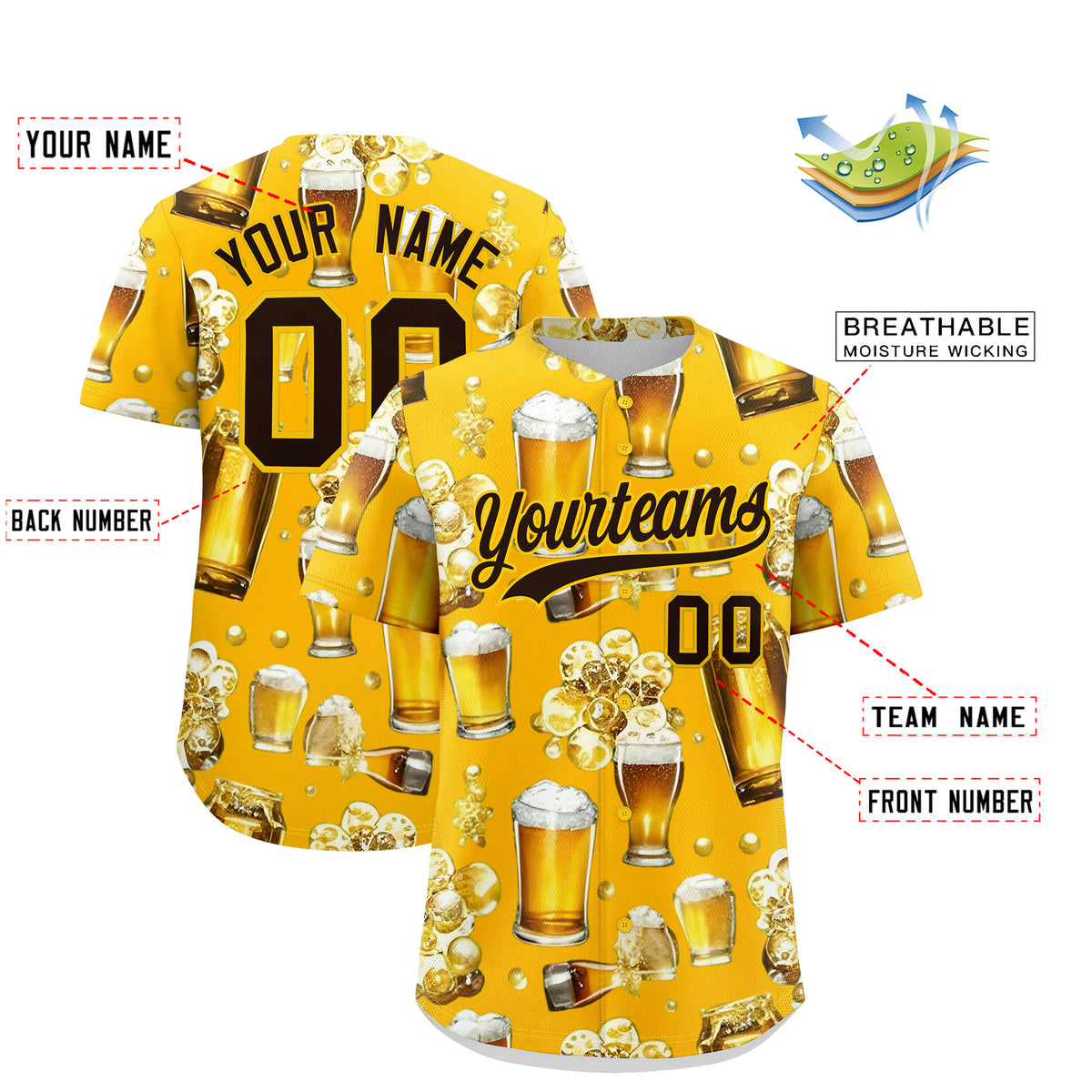 Custom Yellow Personalized Team Shirts for Parties &amp; Training | KXKSHOP