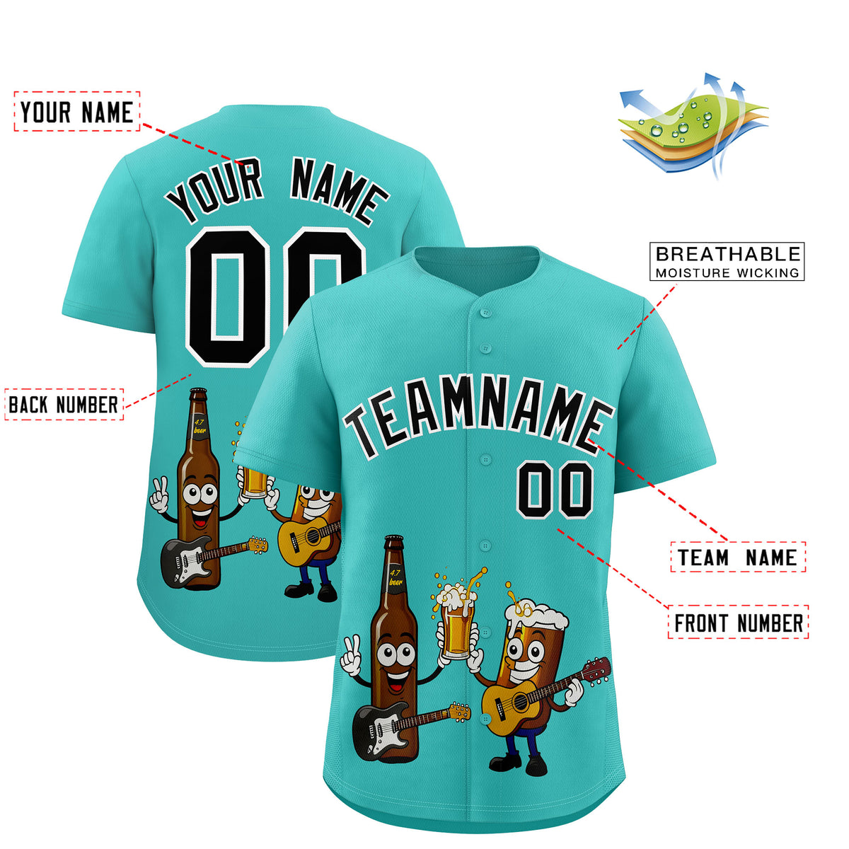 Custom Teal Personalized Team Shirts for Parties &amp; Training | KXKSHOP