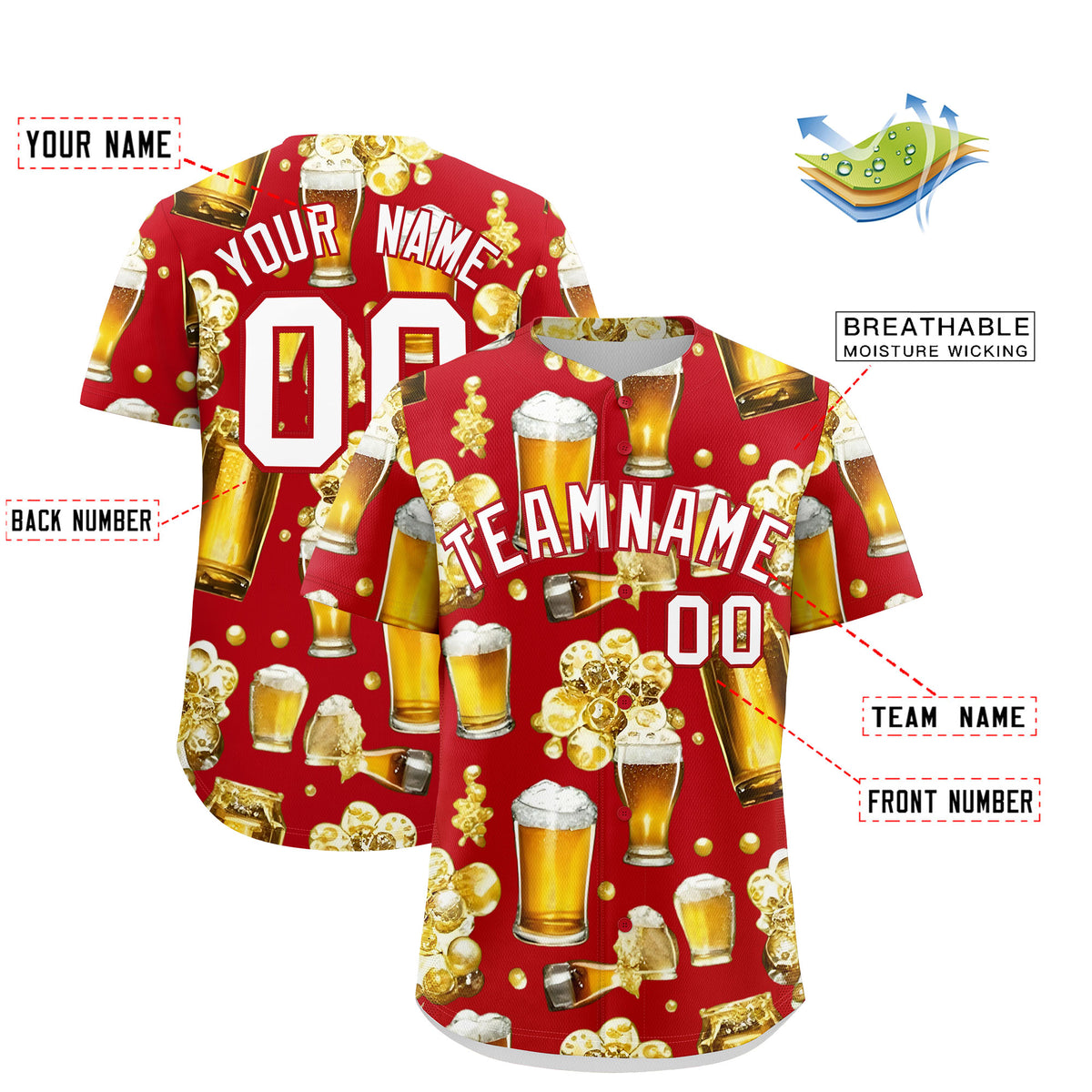 Custom Red Personalized Team Shirts for Parties &amp; Training | KXKSHOP