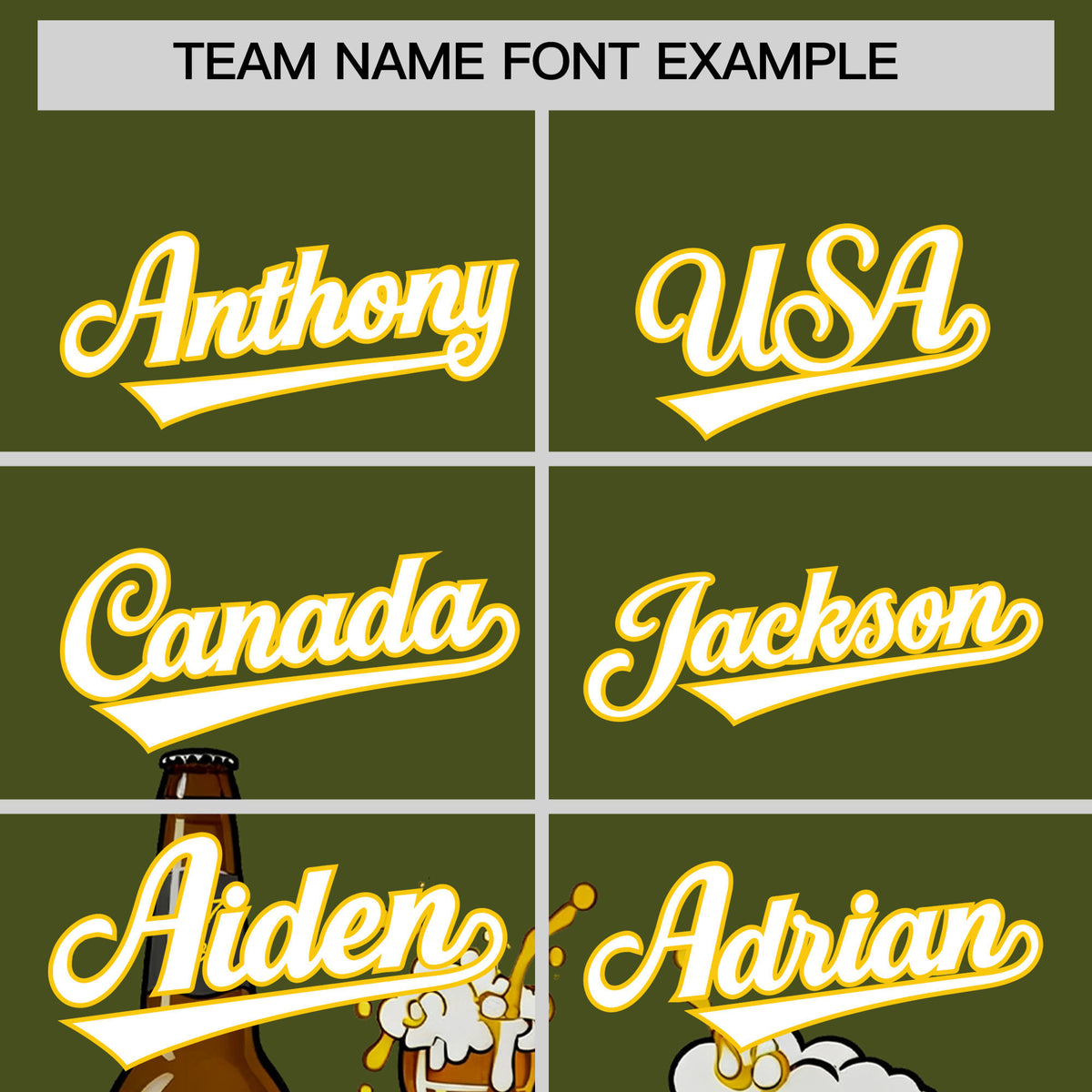 Custom Olive Personalized Team Shirts for Parties & Training | KXKSHOP