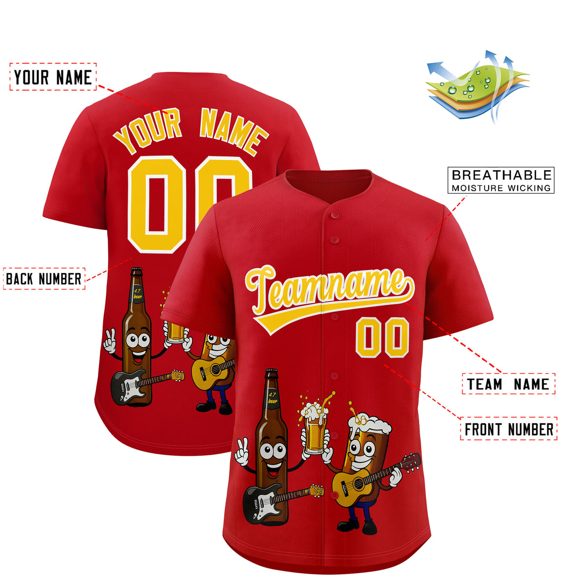 Custom Red Personalized Team Shirts for Parties &amp; Training | KXKSHOP