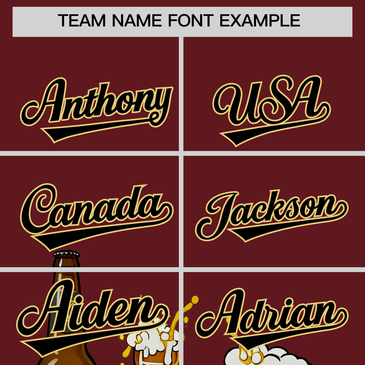 Custom Burgundy Personalized Team Shirts for Parties & Training | KXKSHOP