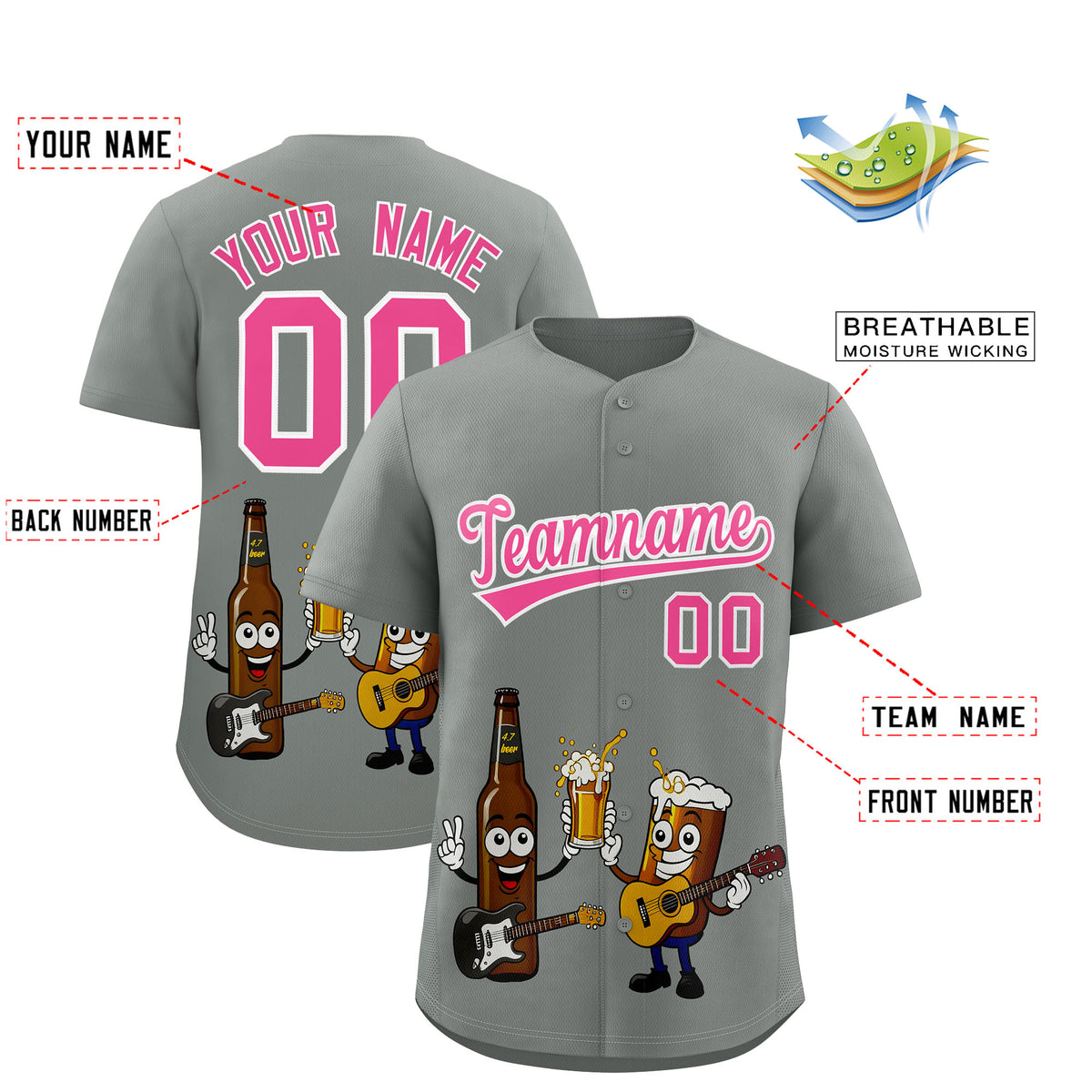 Custom Gray Personalized Team Shirts for Parties &amp; Training | KXKSHOP