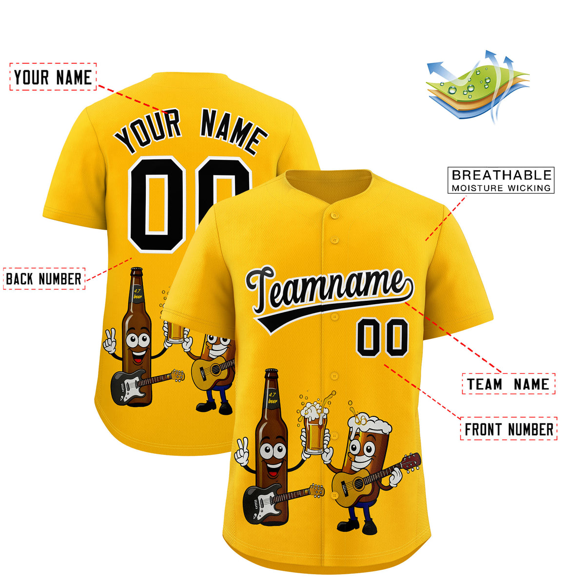 Custom Yellow Personalized Team Shirts for Parties &amp; Training | KXKSHOP