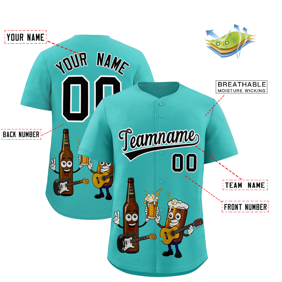 Custom Teal Personalized Team Shirts for Parties &amp; Training | KXKSHOP