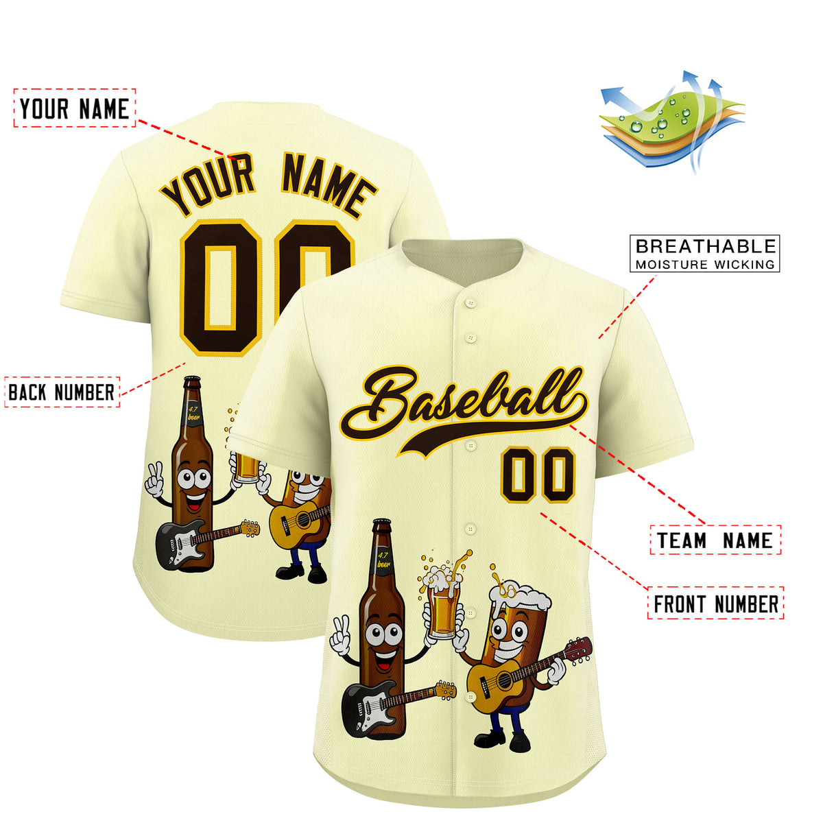 Custom Cream Personalized Team Shirts for Parties &amp; Training | KXKSHOP