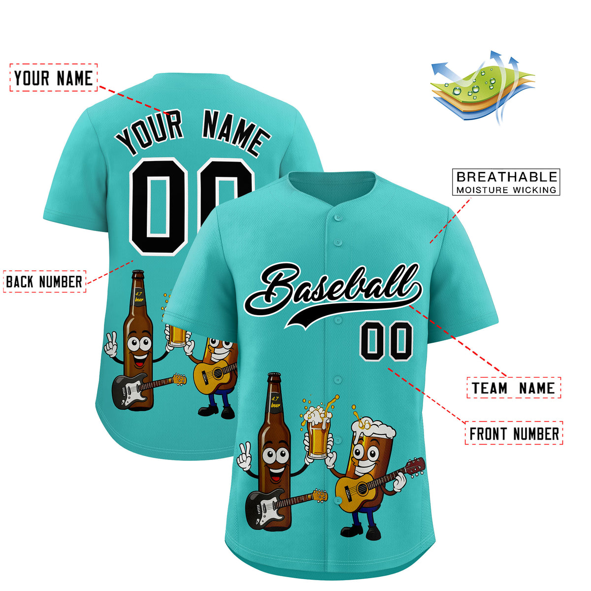 Custom Teal Personalized Team Shirts for Parties &amp; Training | KXKSHOP