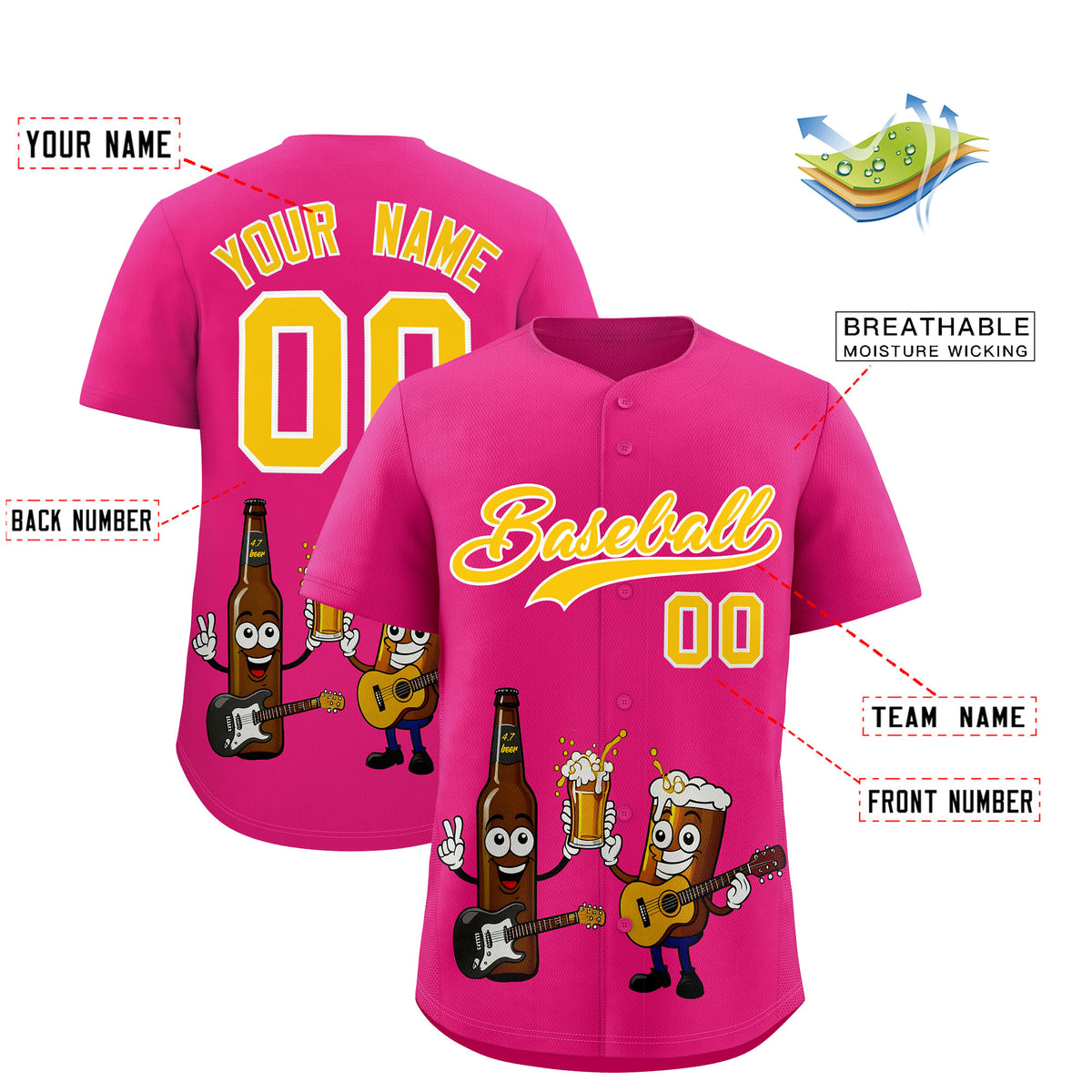 Custom Rose Red Personalized Team Shirts for Parties & Training | KXKSHOP
