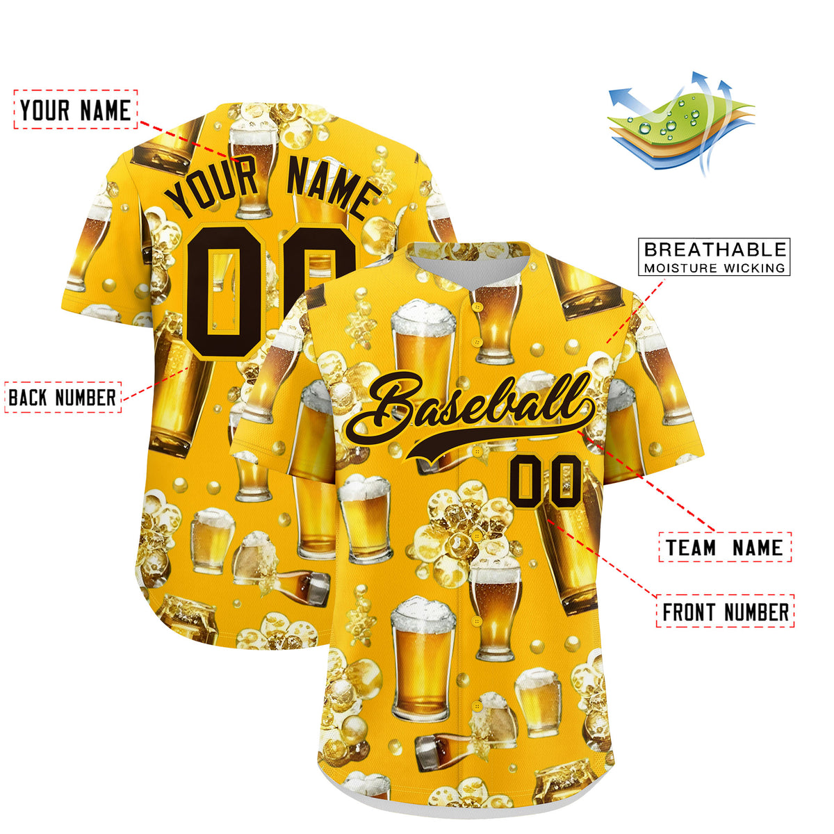 Custom Yellow Personalized Team Shirts for Parties &amp; Training | KXKSHOP