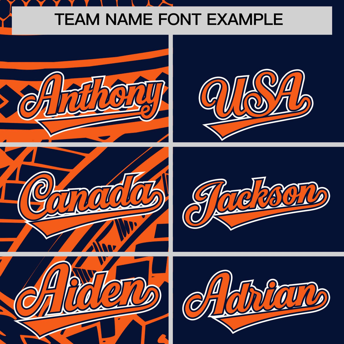 Custom Navy Orange Split Fashion Tribal Pattern Authentic Baseball Jersey