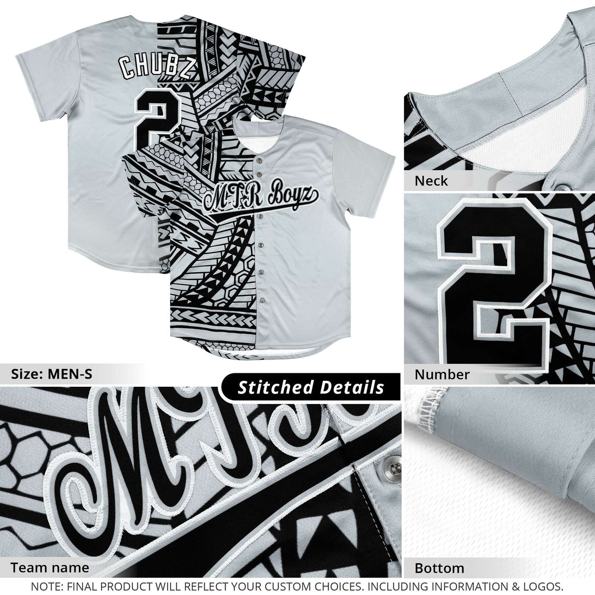Custom White Old Gold Split Fashion Tribal Pattern Authentic Baseball Jersey