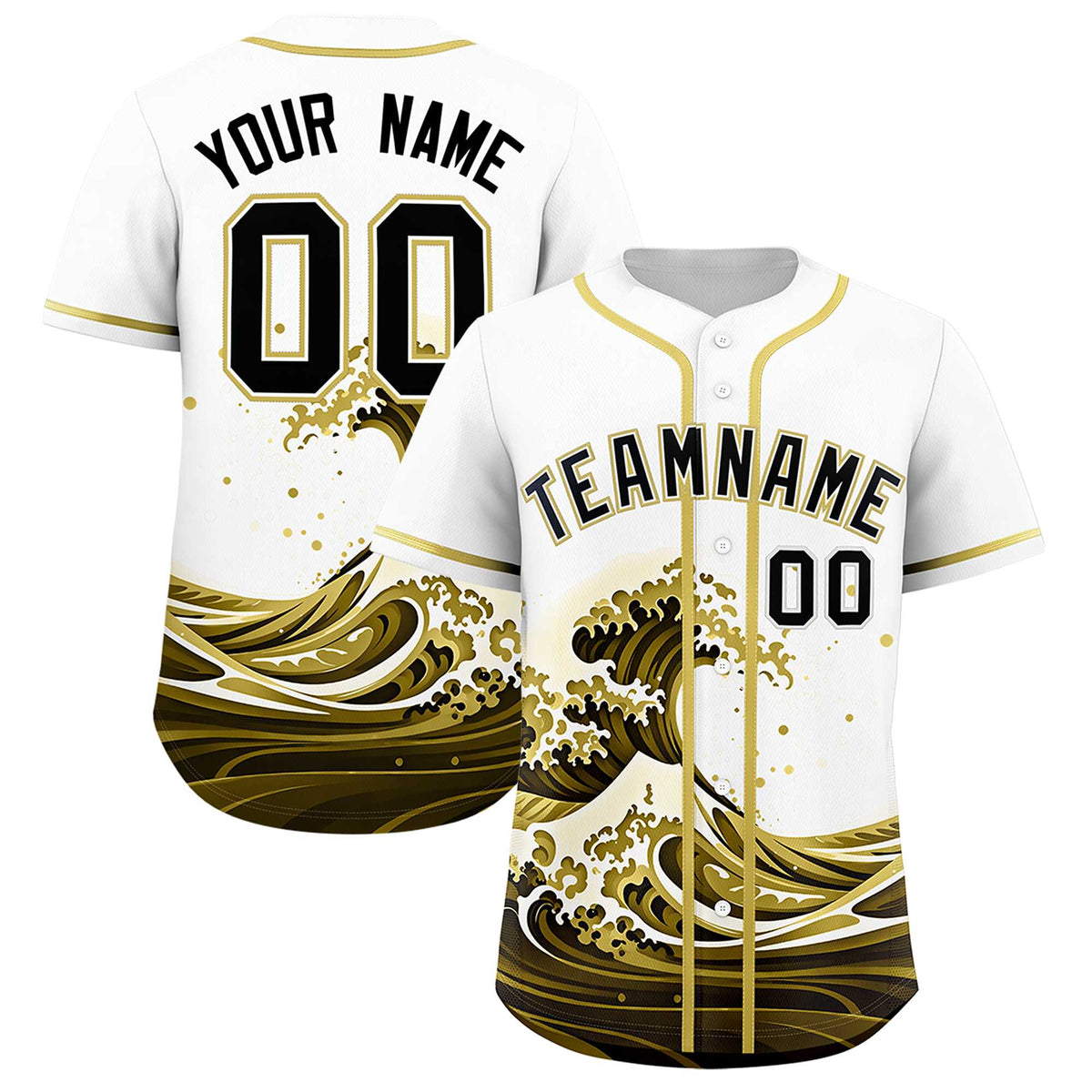 Custom White Wave Graffiti Pattern Authentic Baseball Jersey| KXKSHOP