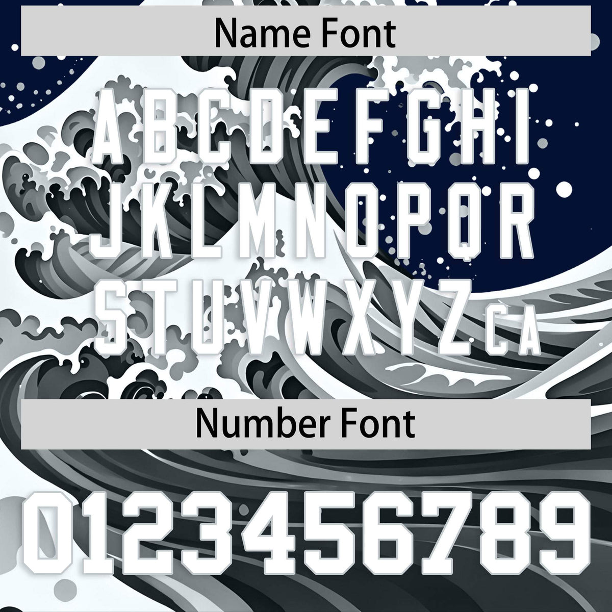 Custom Navy Wave Graffiti Pattern Authentic Baseball Jersey| KXKSHOP